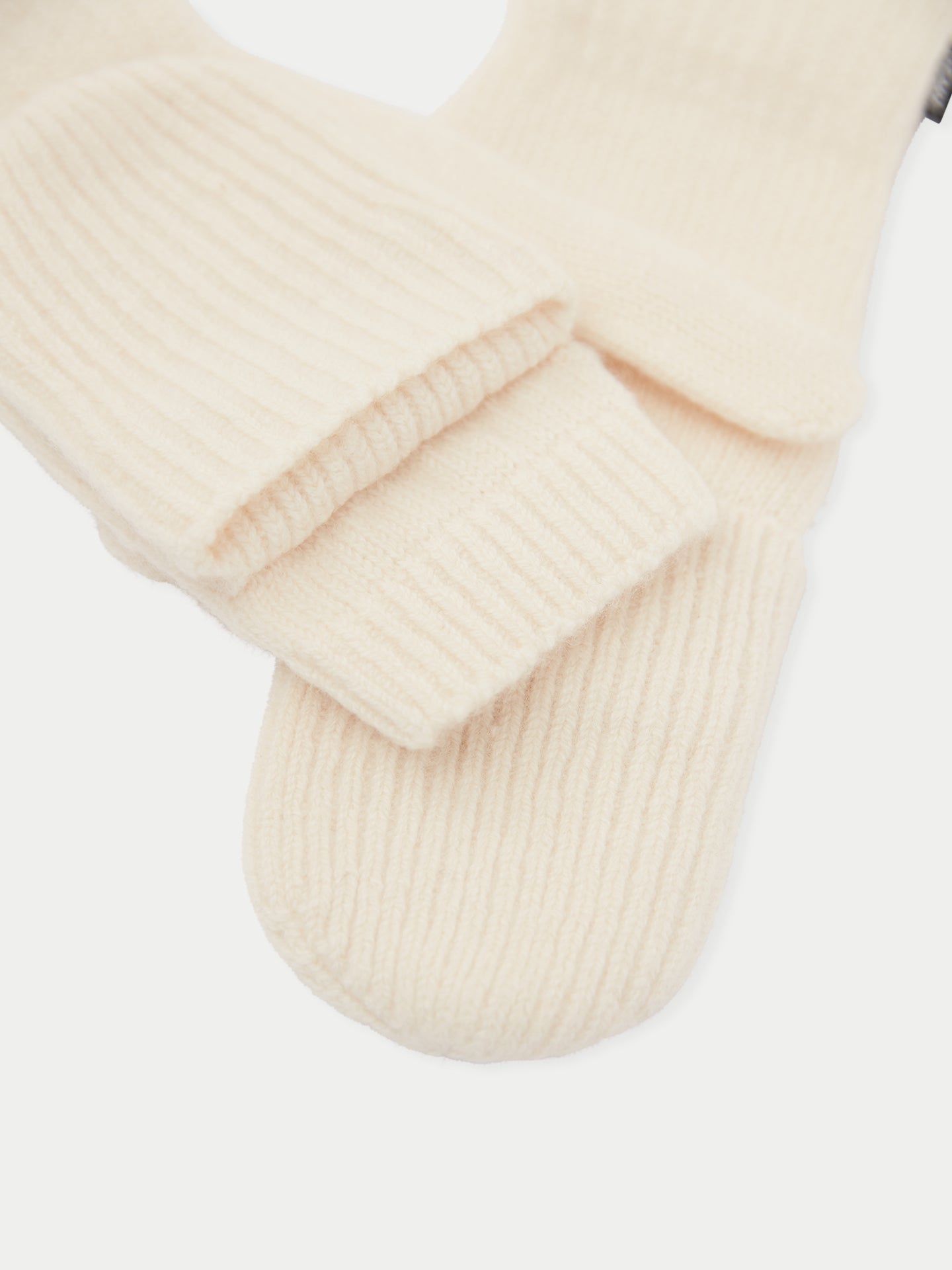 Women's Cashmere Fingerless Gloves with Flap White - Gobi Cashmere