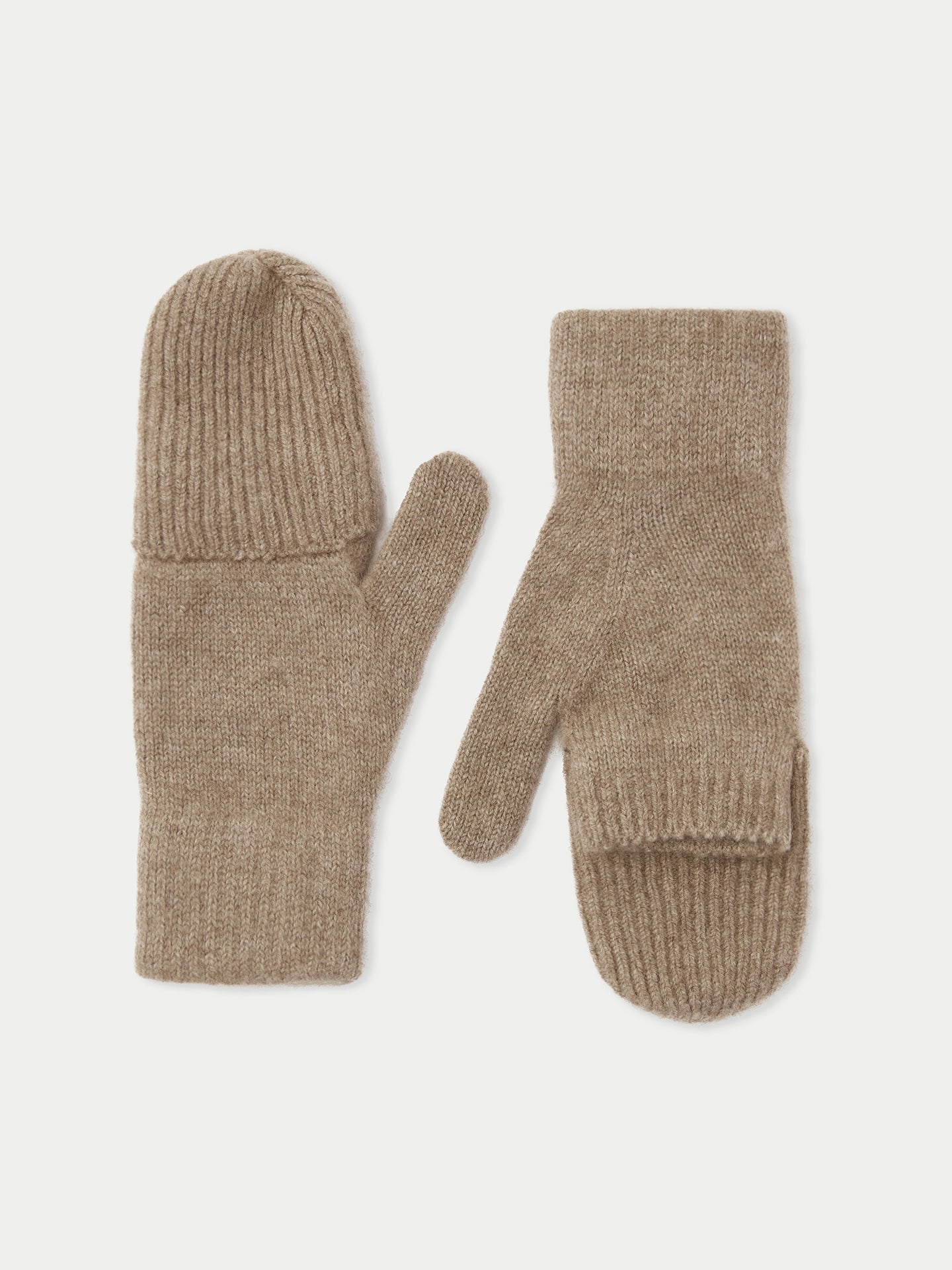 Women's Cashmere Fingerless Gloves with Flap Taupe - Gobi Cashmere