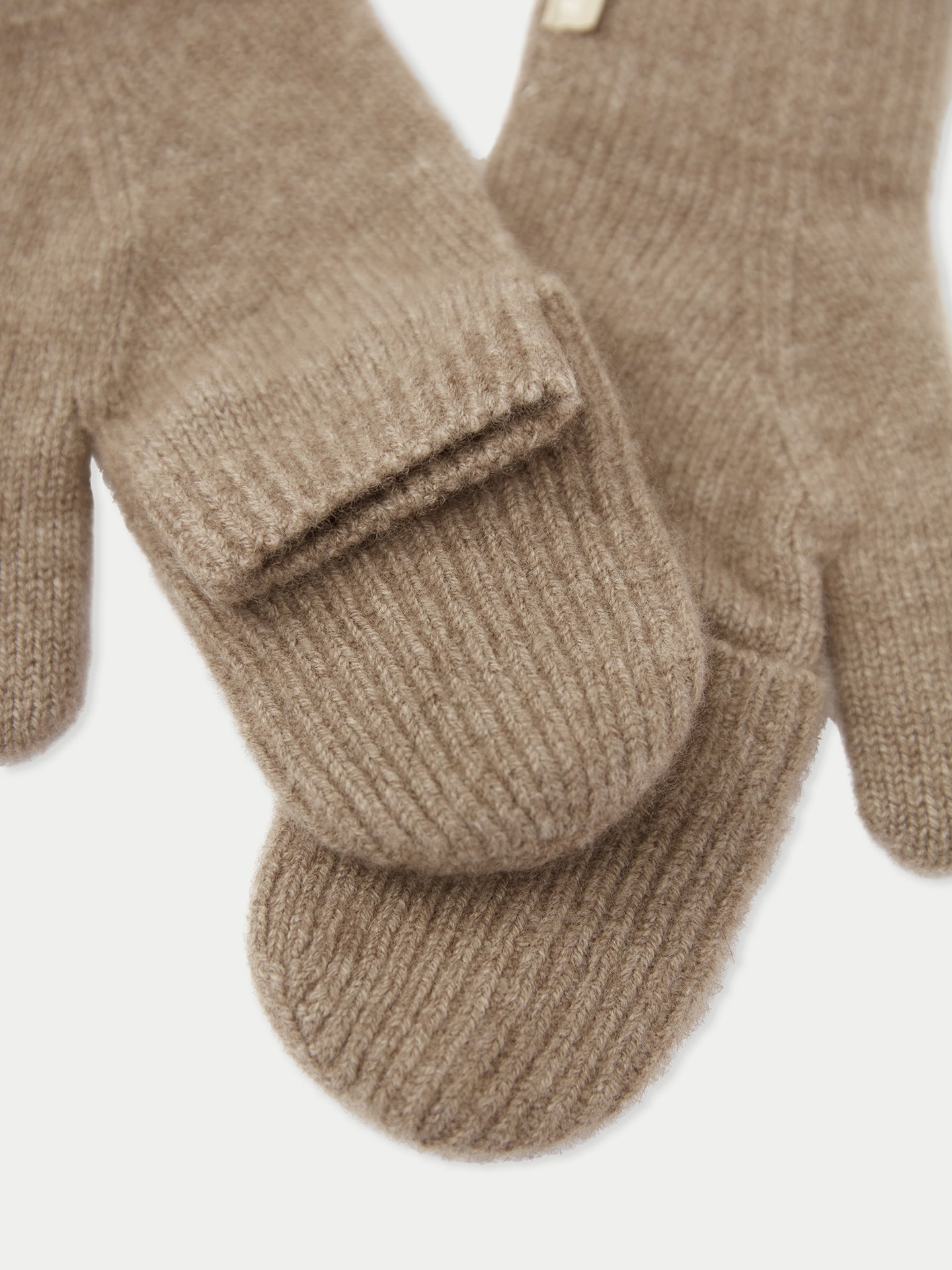 Women's Cashmere Fingerless Gloves with Flap Taupe - Gobi Cashmere