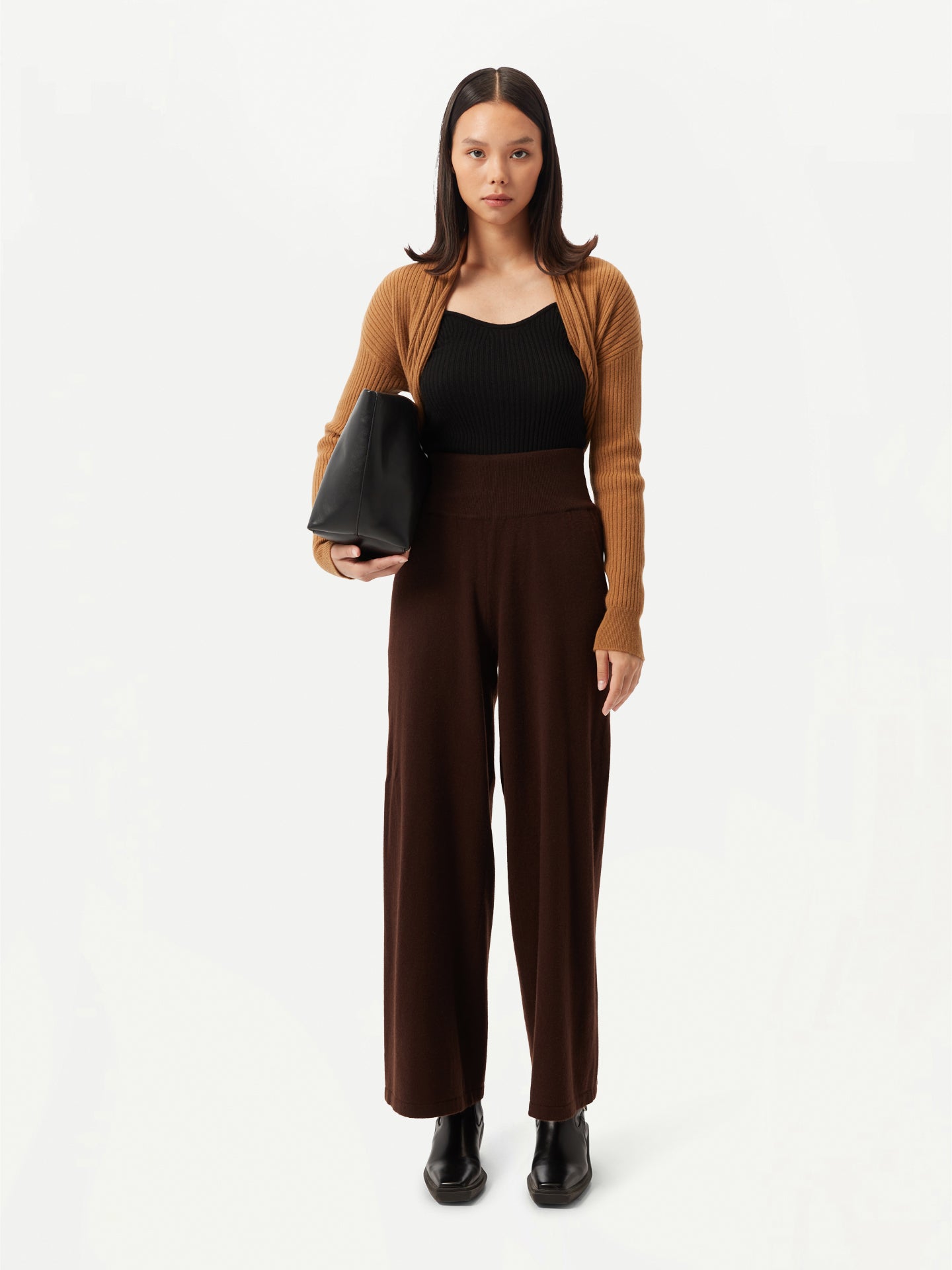 Women's Cashmere Wide-Legged Pants Demitasse - Gobi Cashmere