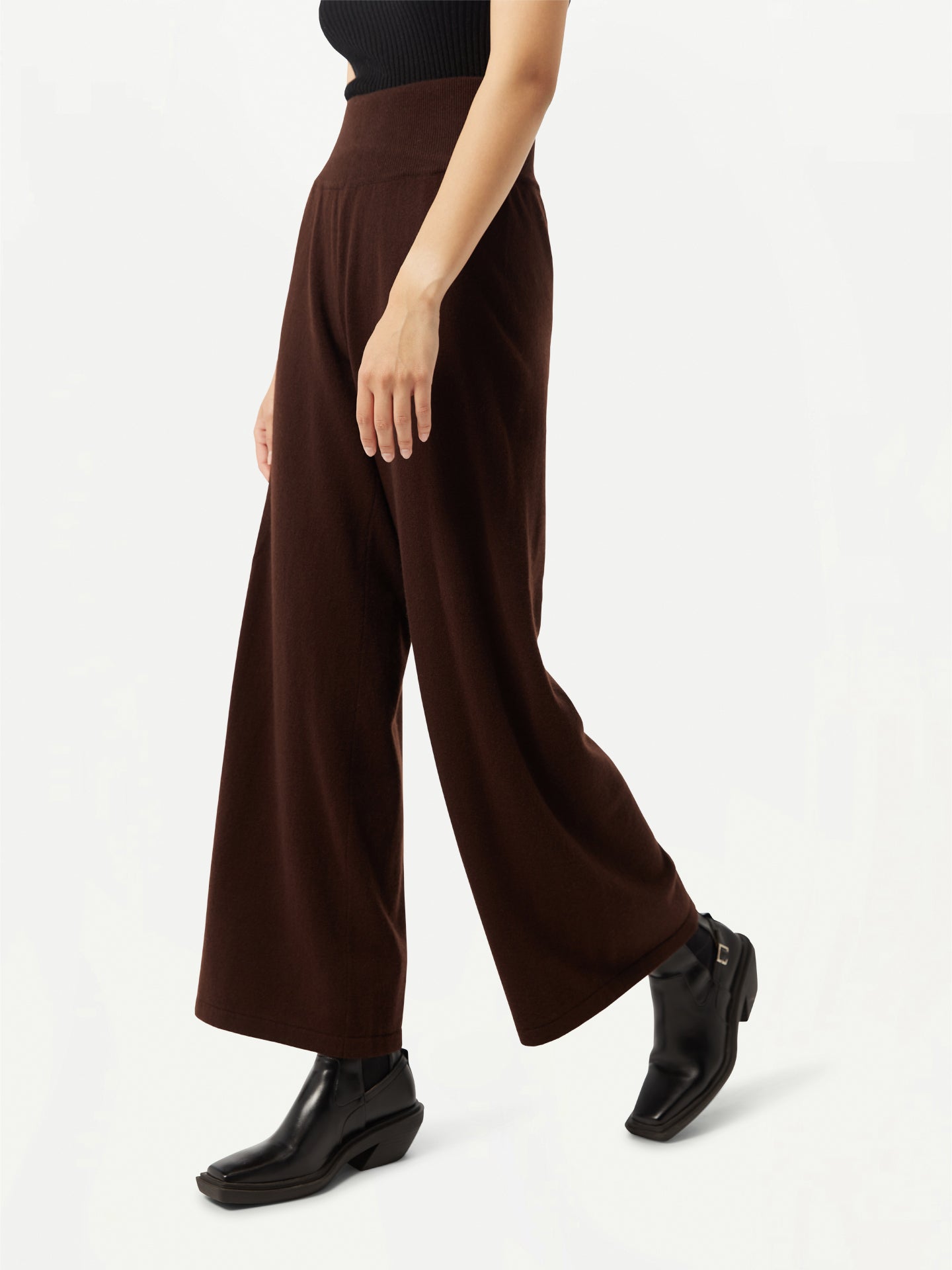 Women's Cashmere Wide-Legged Pants Demitasse - Gobi Cashmere