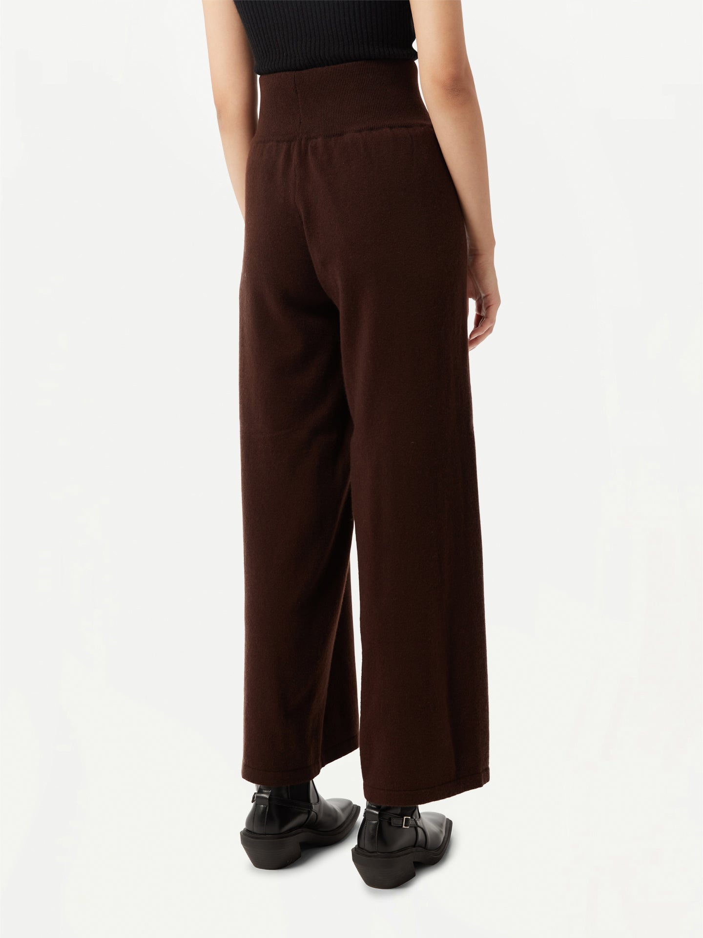 Women's Cashmere Wide-Legged Pants Demitasse - Gobi Cashmere