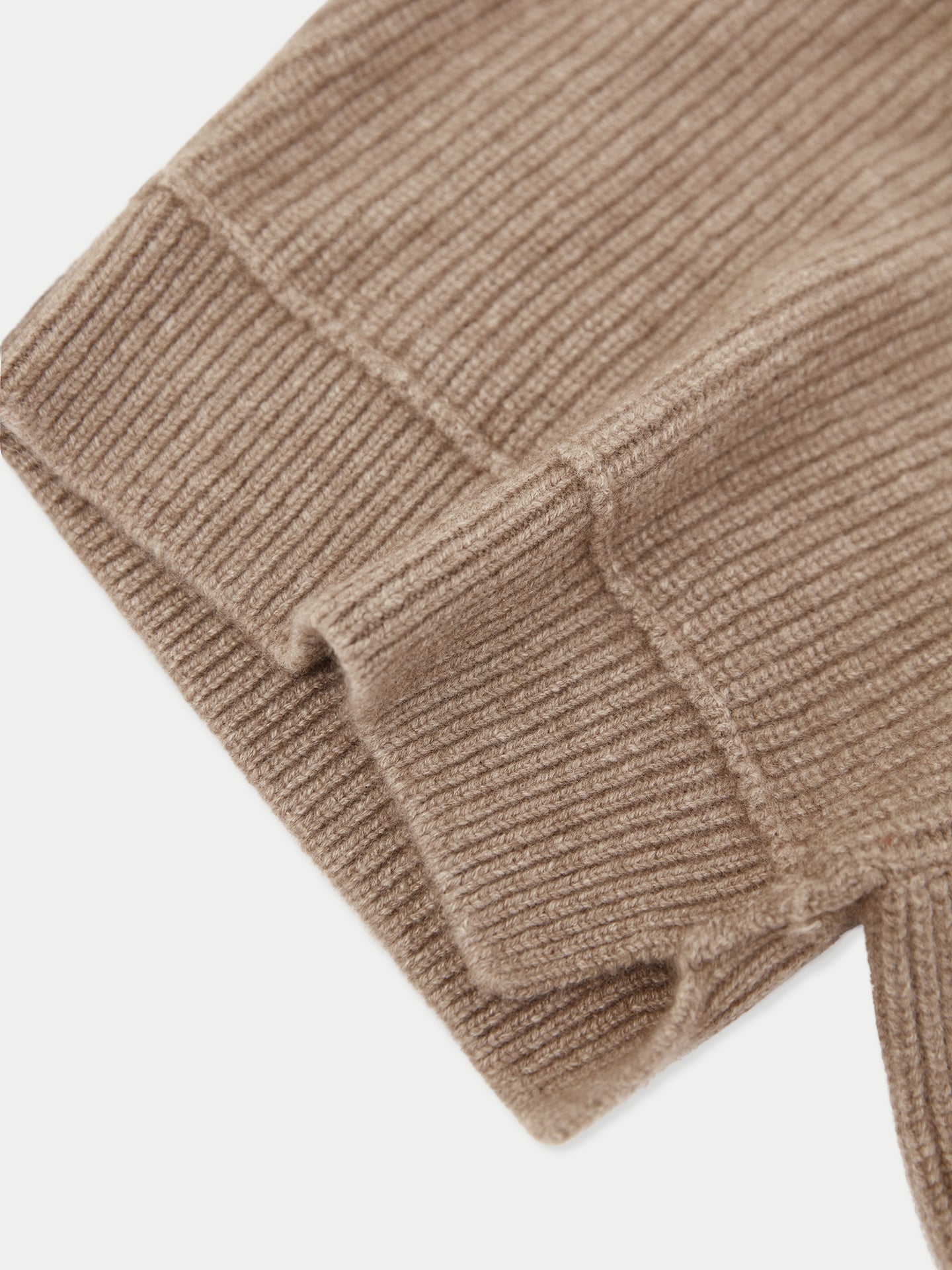 Women's Cashmere Cable-Knit Cashmere Hood Taupe - Gobi Cashmere