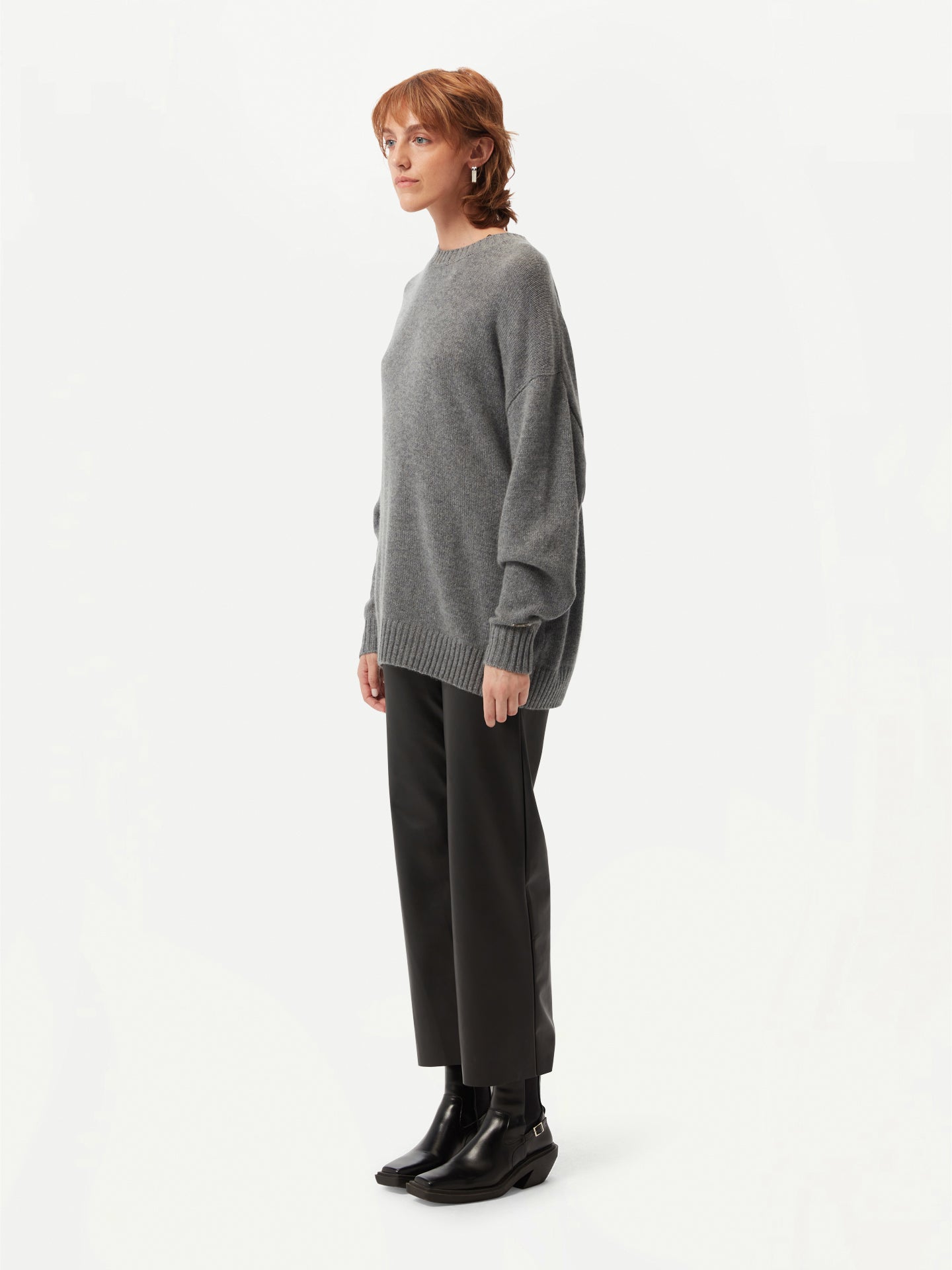 Women's Relaxed-Fit Cashmere Sweater Dim Gray - Gobi Cashmere