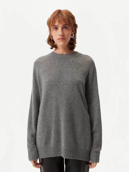 Women's Relaxed-Fit Cashmere Sweater Dim Gray - Gobi Cashmere