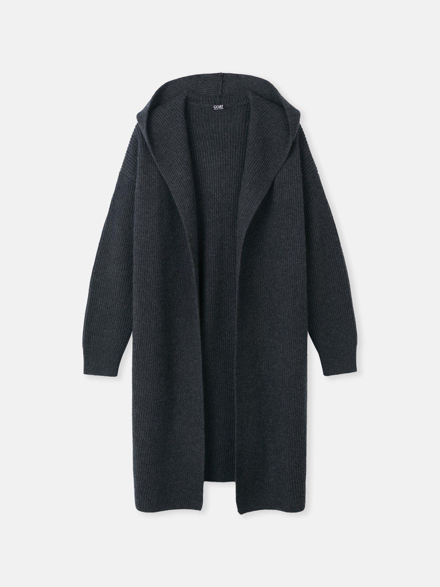 Women's Cashmere Hooded Cardigan Charcoal - GOBI Cashmere 