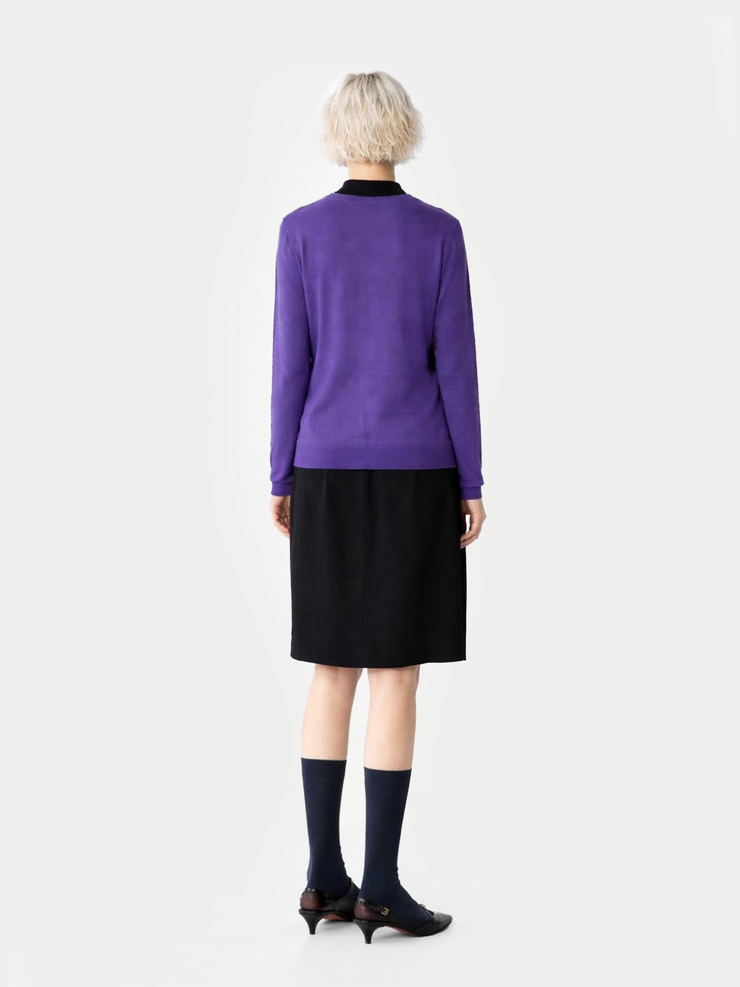Essential Cashmere Crewneck Sweater Grape Jam - Gobi Cashmere