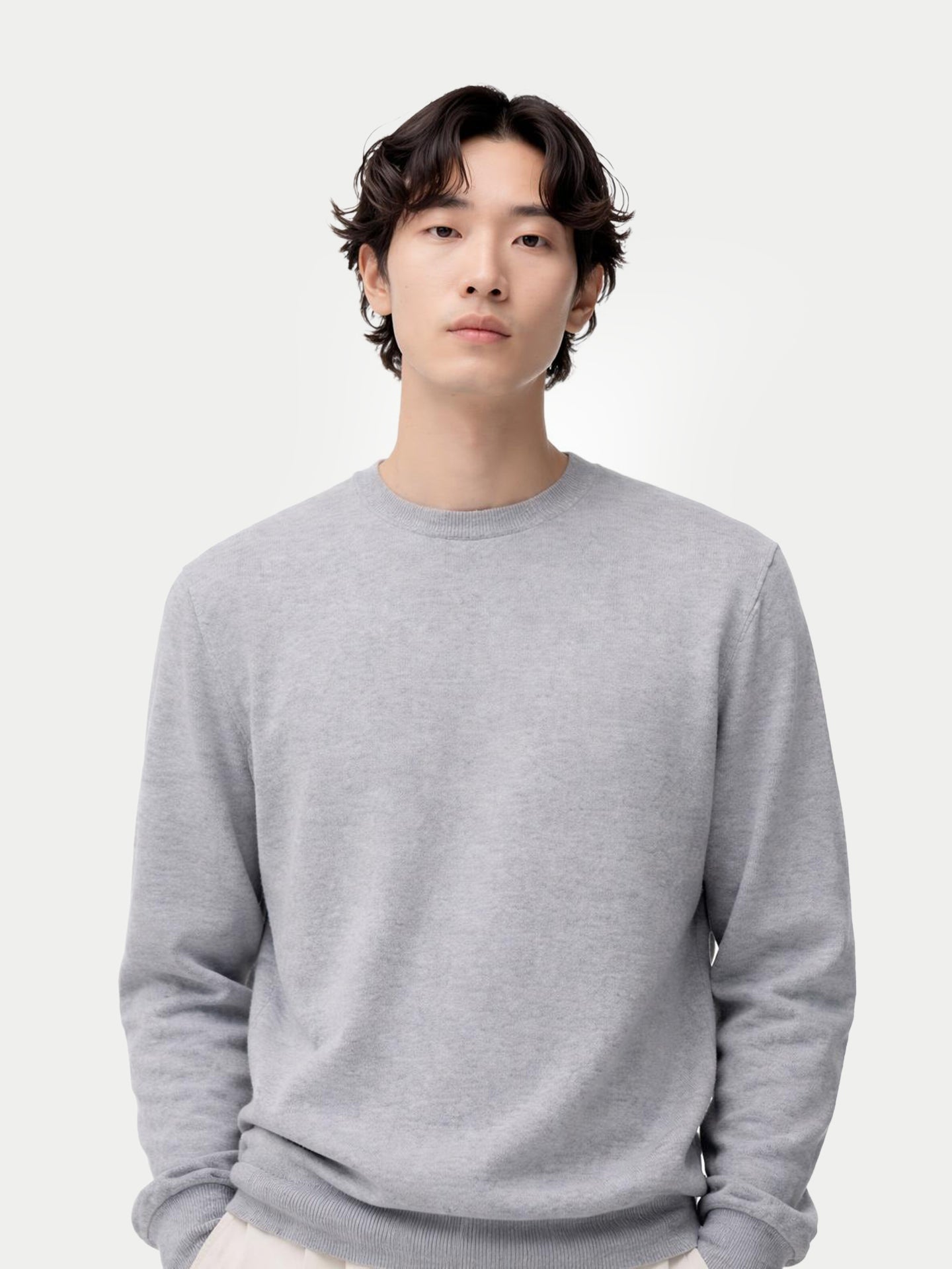 Essential Crewneck Cashmere Sweater High Rise - Gobi Cashmere