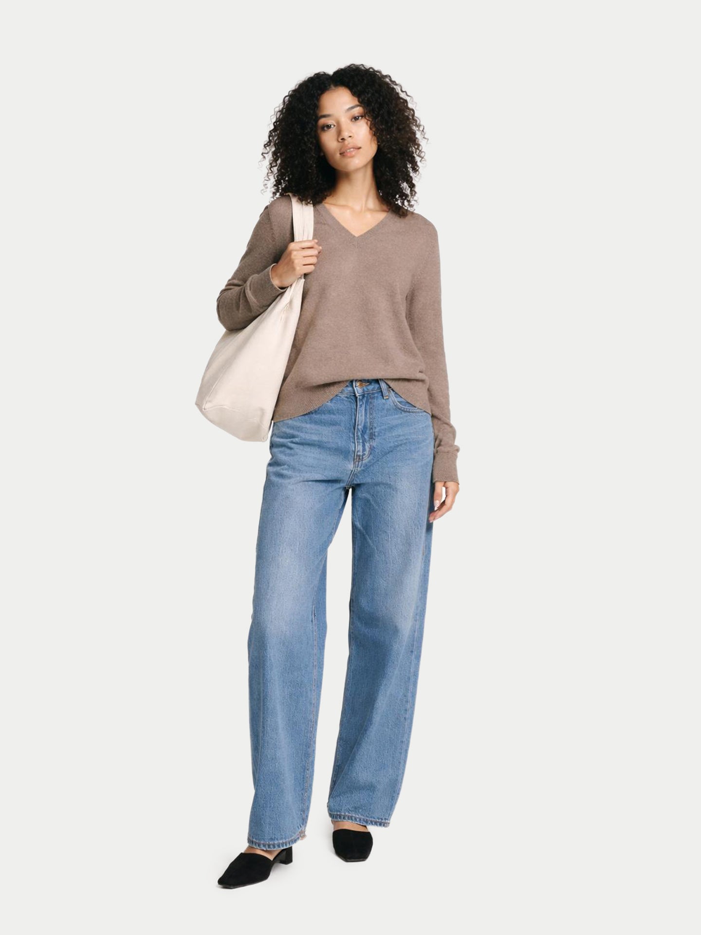 Timeless Organic Cashmere V-Neck Sweater