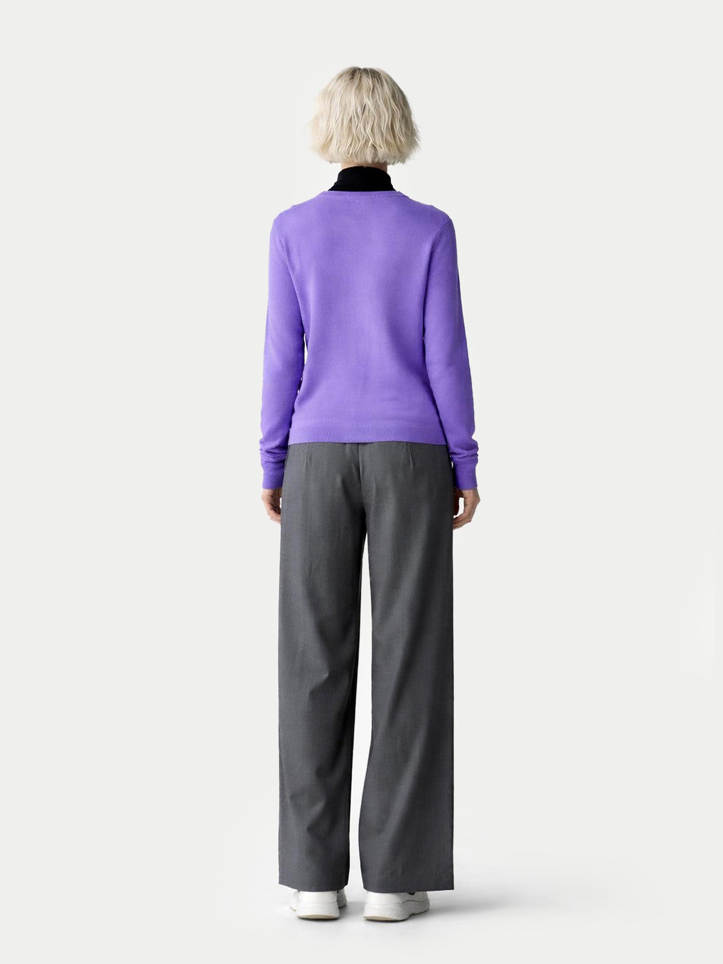 Essential Cashmere Crewneck Sweater Dusted Peri - Gobi Cashmere