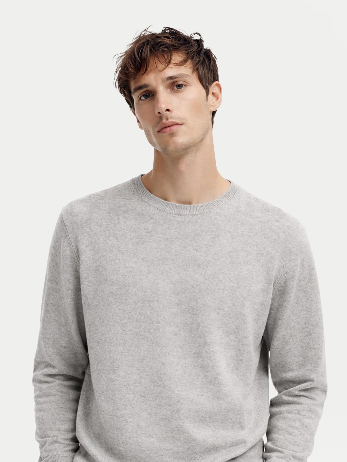 Essential Crewneck Cashmere Sweater Dawn Blue - Gobi Cashmere