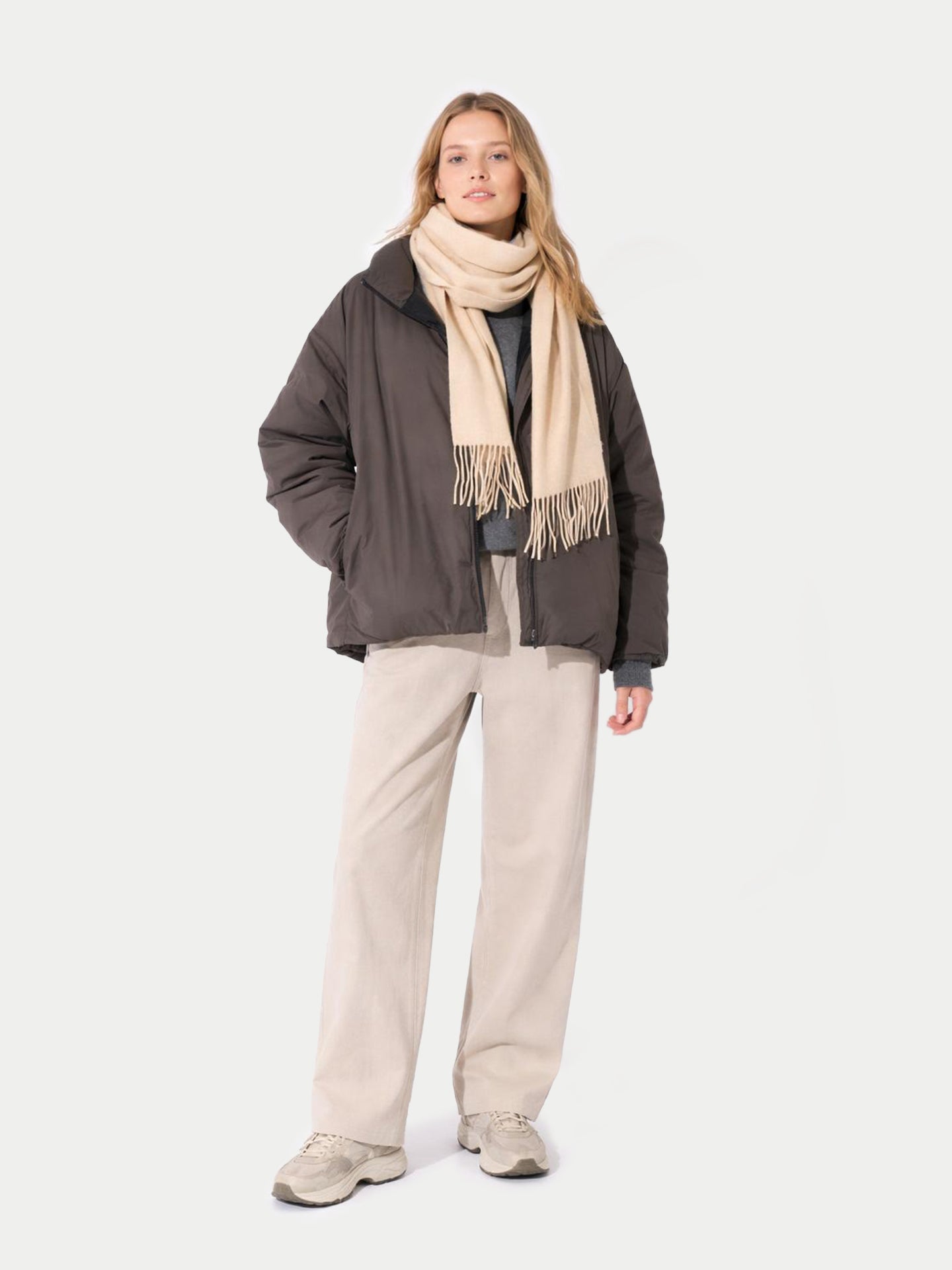 Sciarpa Con Frange In Cashmere