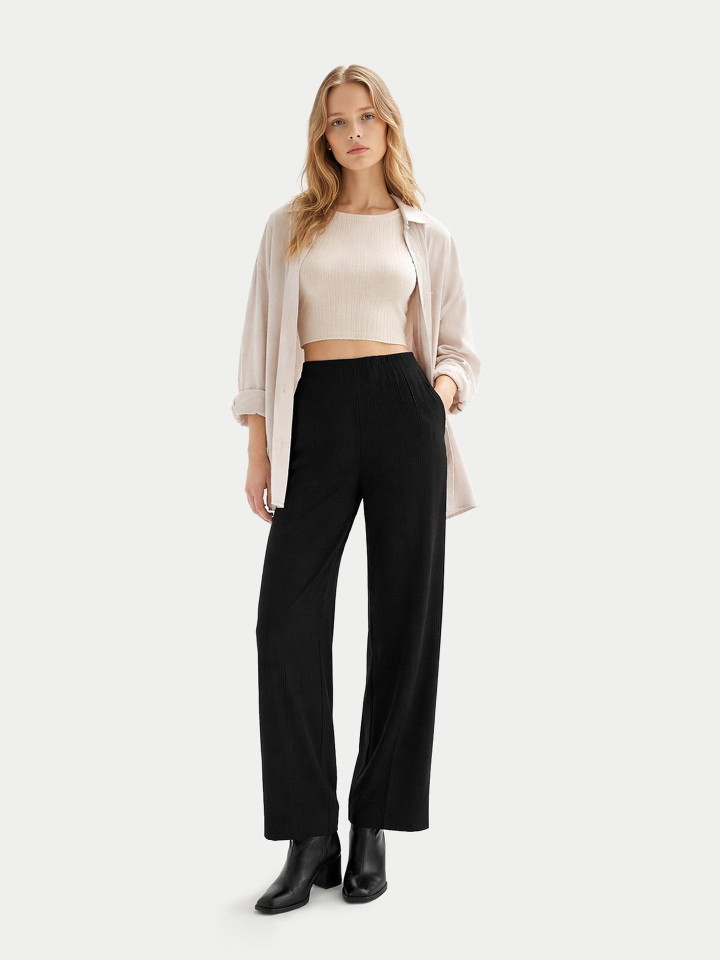 Kaszmirowy top z dzianiny bezszwowej 3D