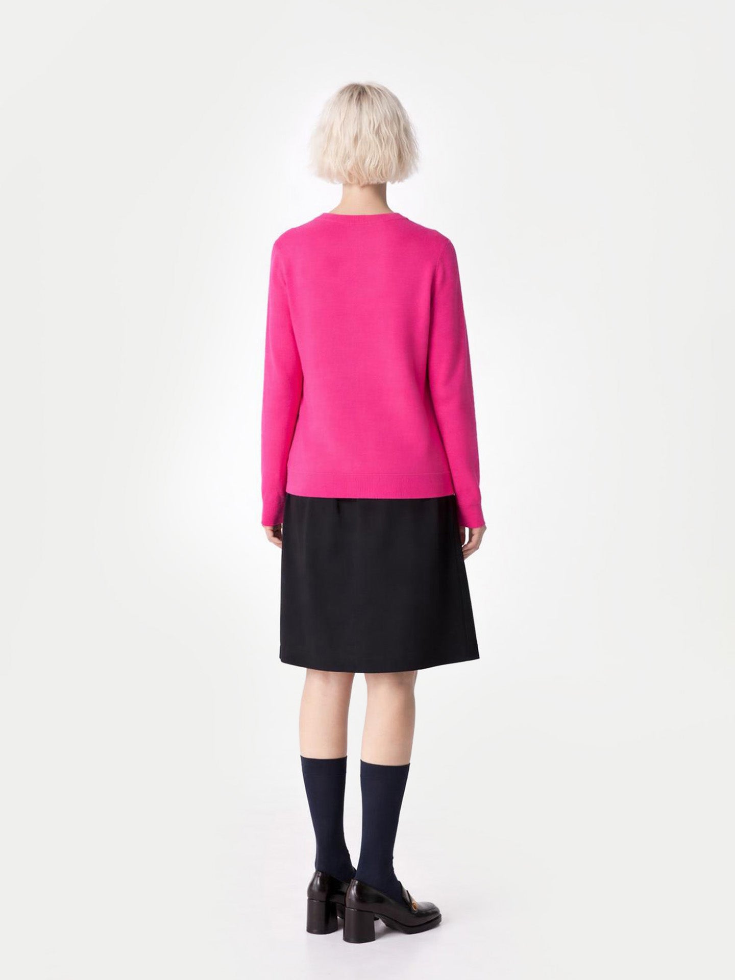 Essential Cashmere Crewneck Sweater Magenta - Gobi Cashmere