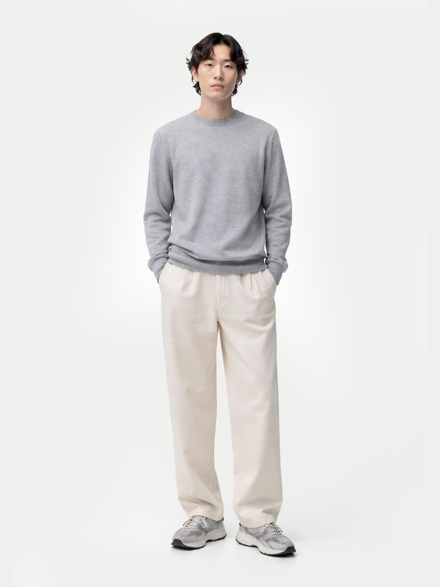 Essential Crewneck Cashmere Sweater High Rise - Gobi Cashmere