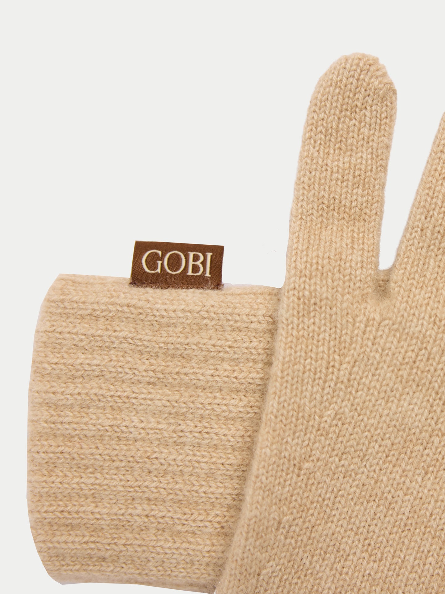 Essential Knit Cashmere Gloves Beige - Gobi Cashmere