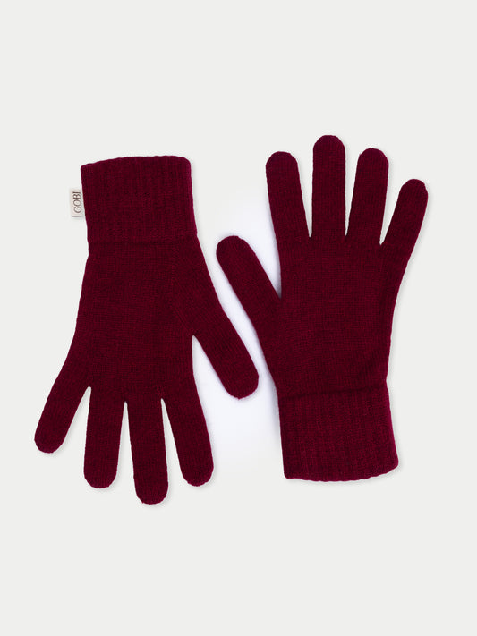Essential Knit Cashmere Gloves Bordeaux - Gobi Cashmere