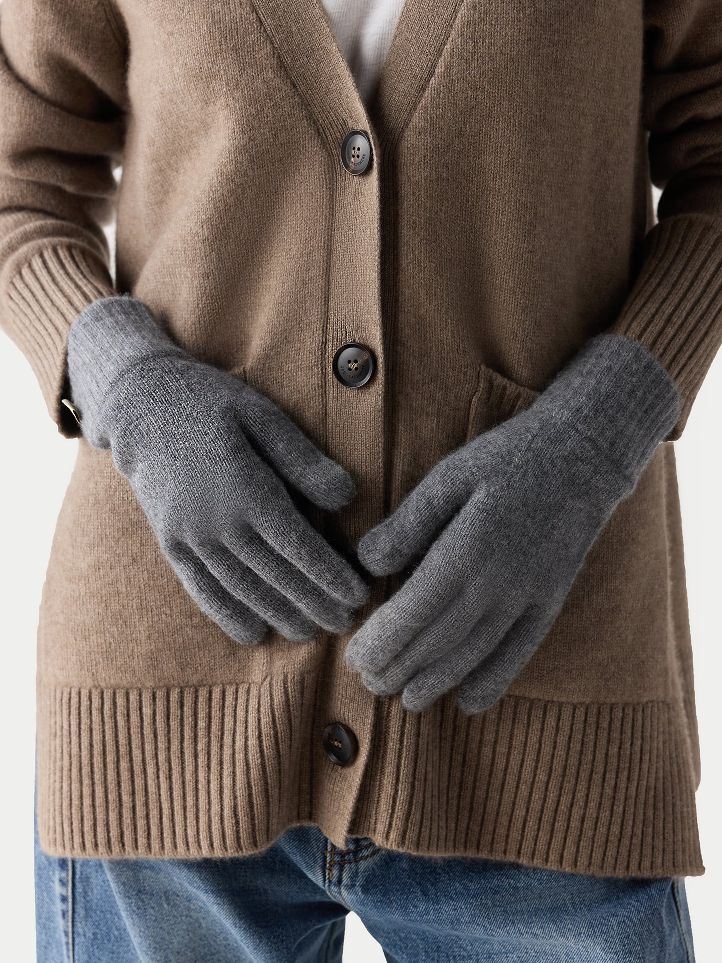 Essential Knit Cashmere Gloves Dim Gray - Gobi Cashmere