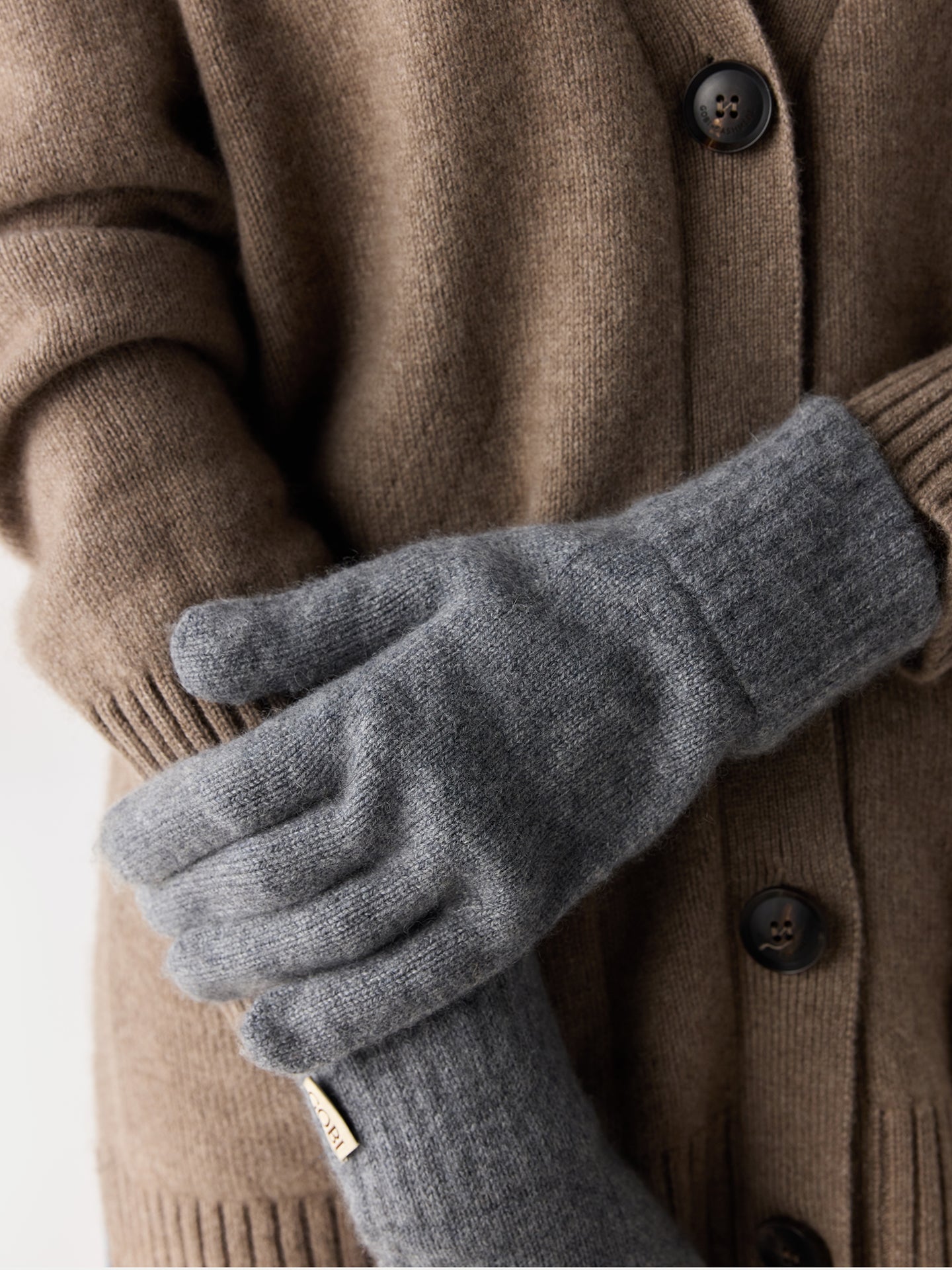 Essential Knit Cashmere Gloves Dim Gray - Gobi Cashmere