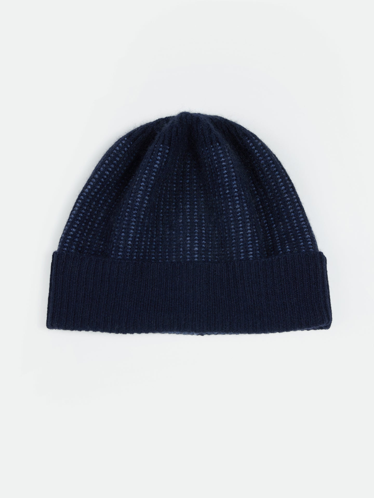 Cashmere Ribbed Knit Hat Navy Blazer - Gobi Cashmere
