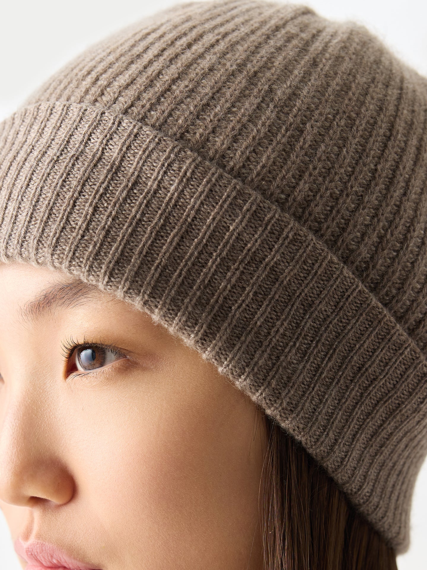Cashmere Ribbed Knit Hat