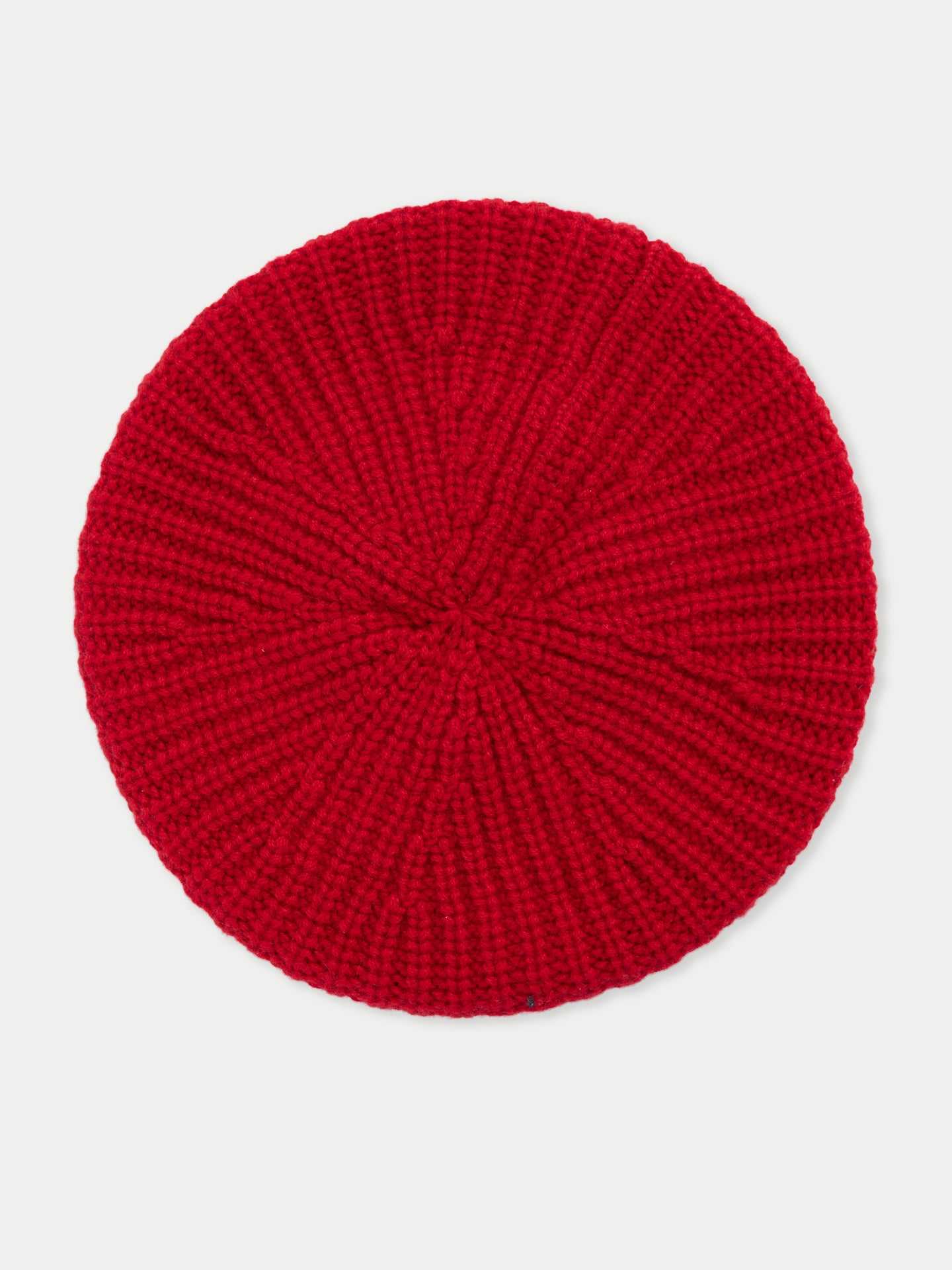 Textured Knit Beret Chili Pepper - Gobi Cashmere