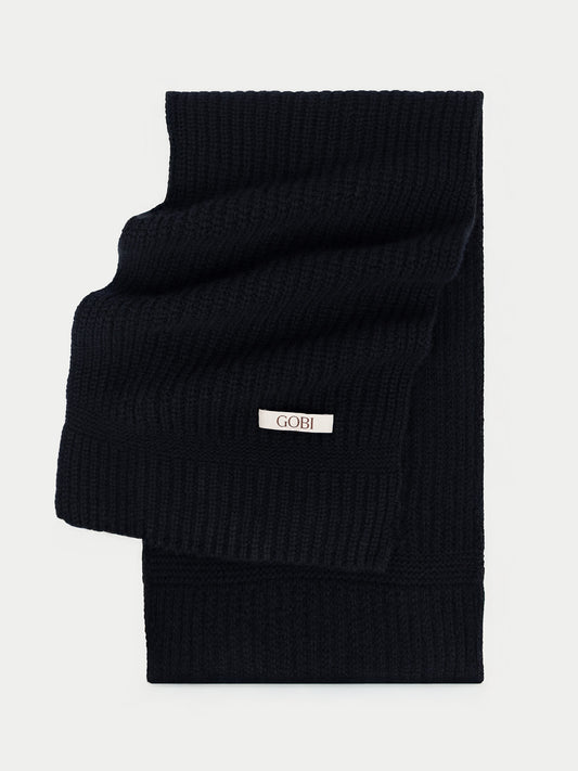 Wide Rib Knit Scarf