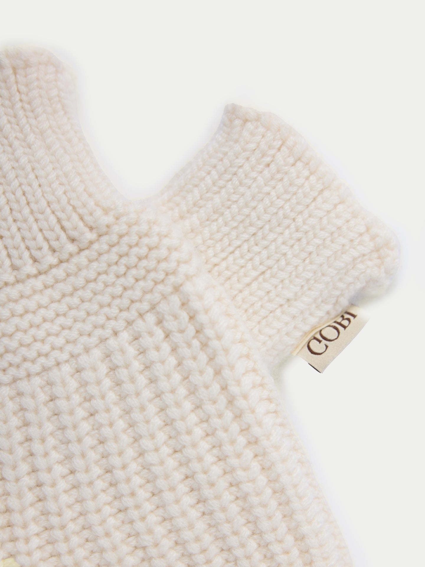 Rib-Knit Cashmere Gloves White - Gobi Cashmere