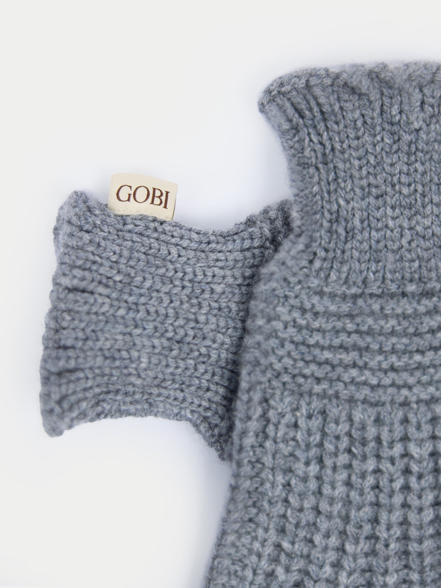 Rib-Knit Cashmere Gloves Dim Gray - Gobi Cashmere