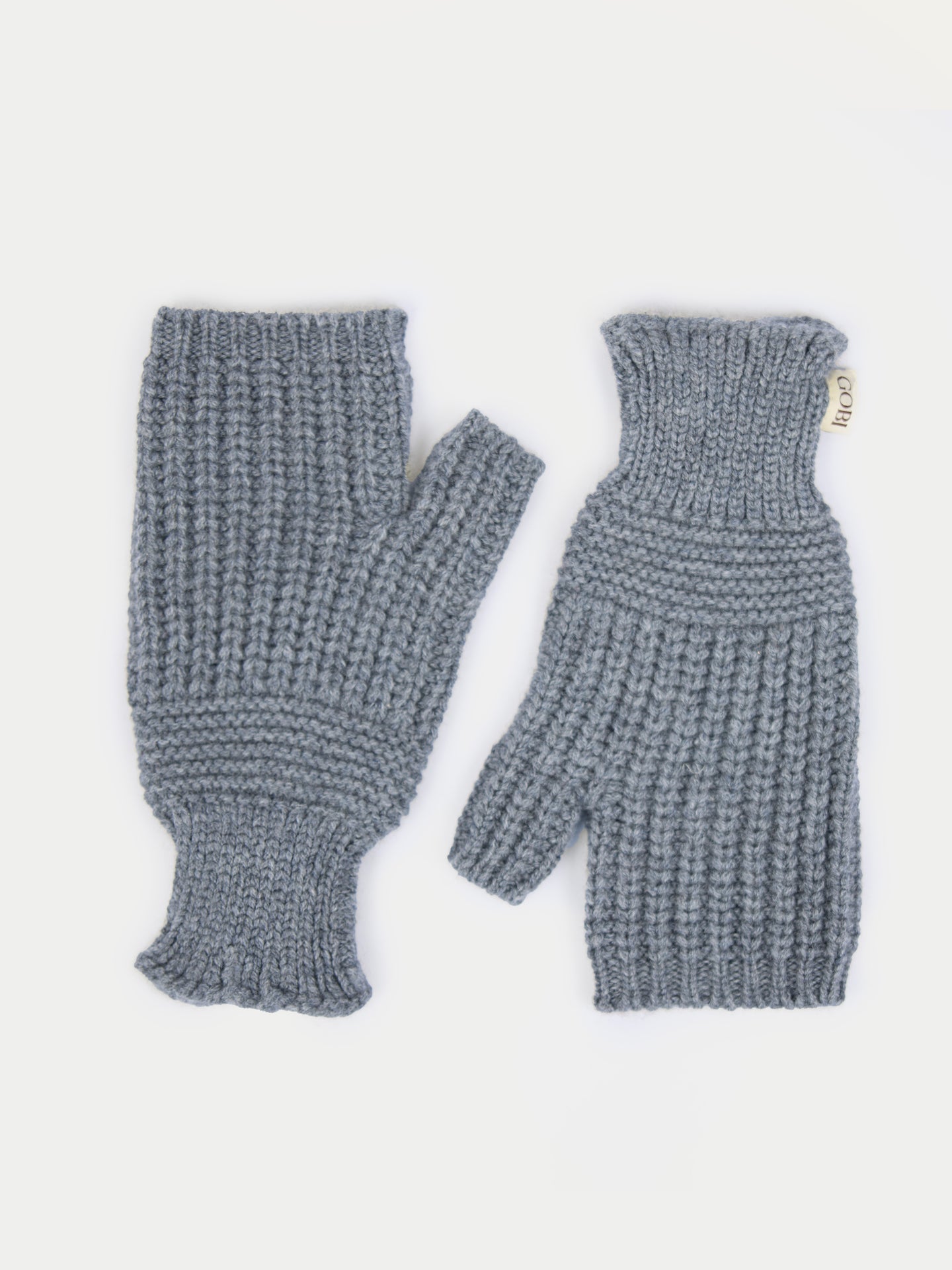 Rib-Knit Cashmere Gloves Dim Gray - Gobi Cashmere