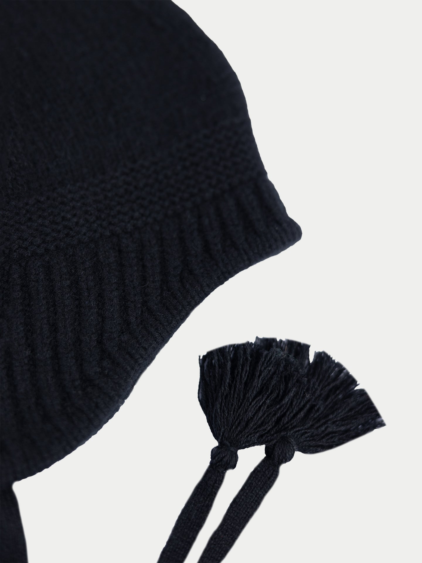 Ultimate Warmth Knit Tie Hat Black - Gobi Cashmere