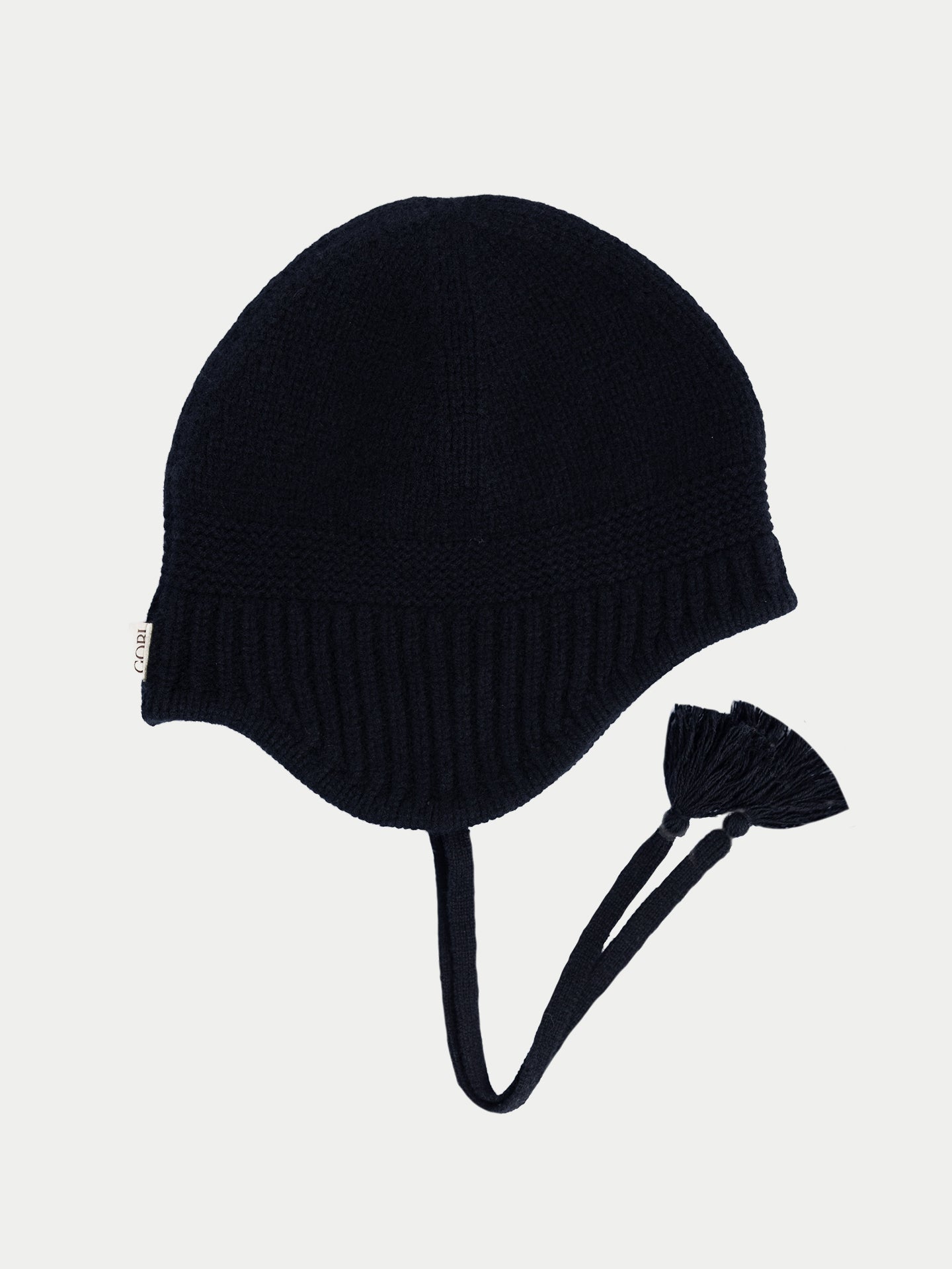 Ultimate Warmth Knit Tie Hat Black - Gobi Cashmere