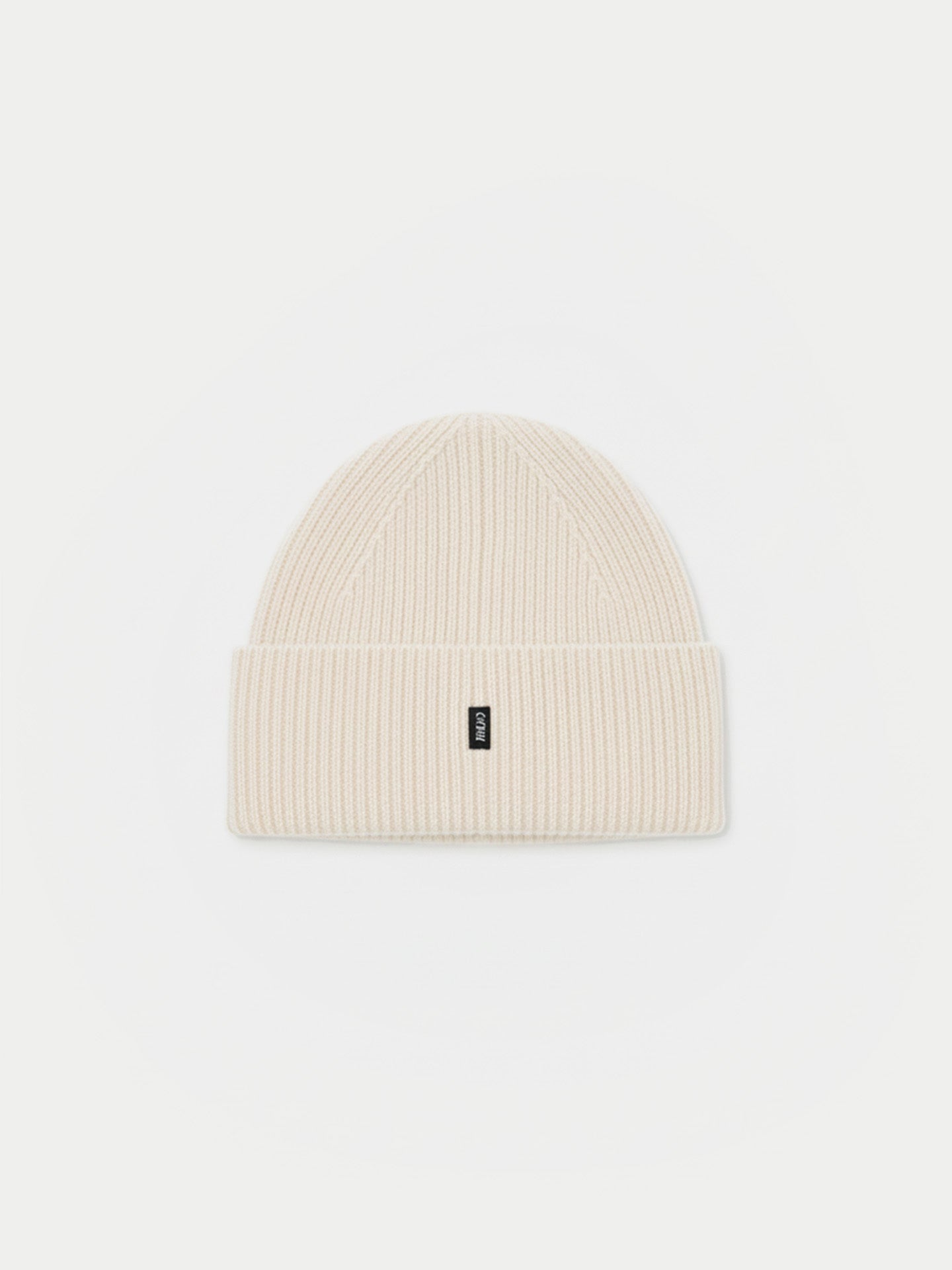 Ribbed Chunky Beanie Beige - Gobi Cashmere