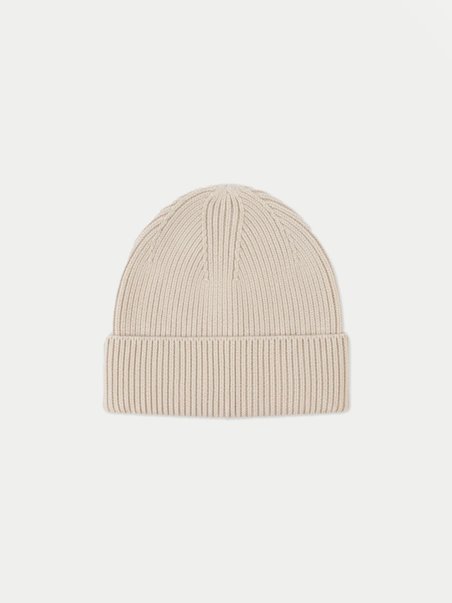 Ribbed Chunky Beanie Beige - Gobi Cashmere