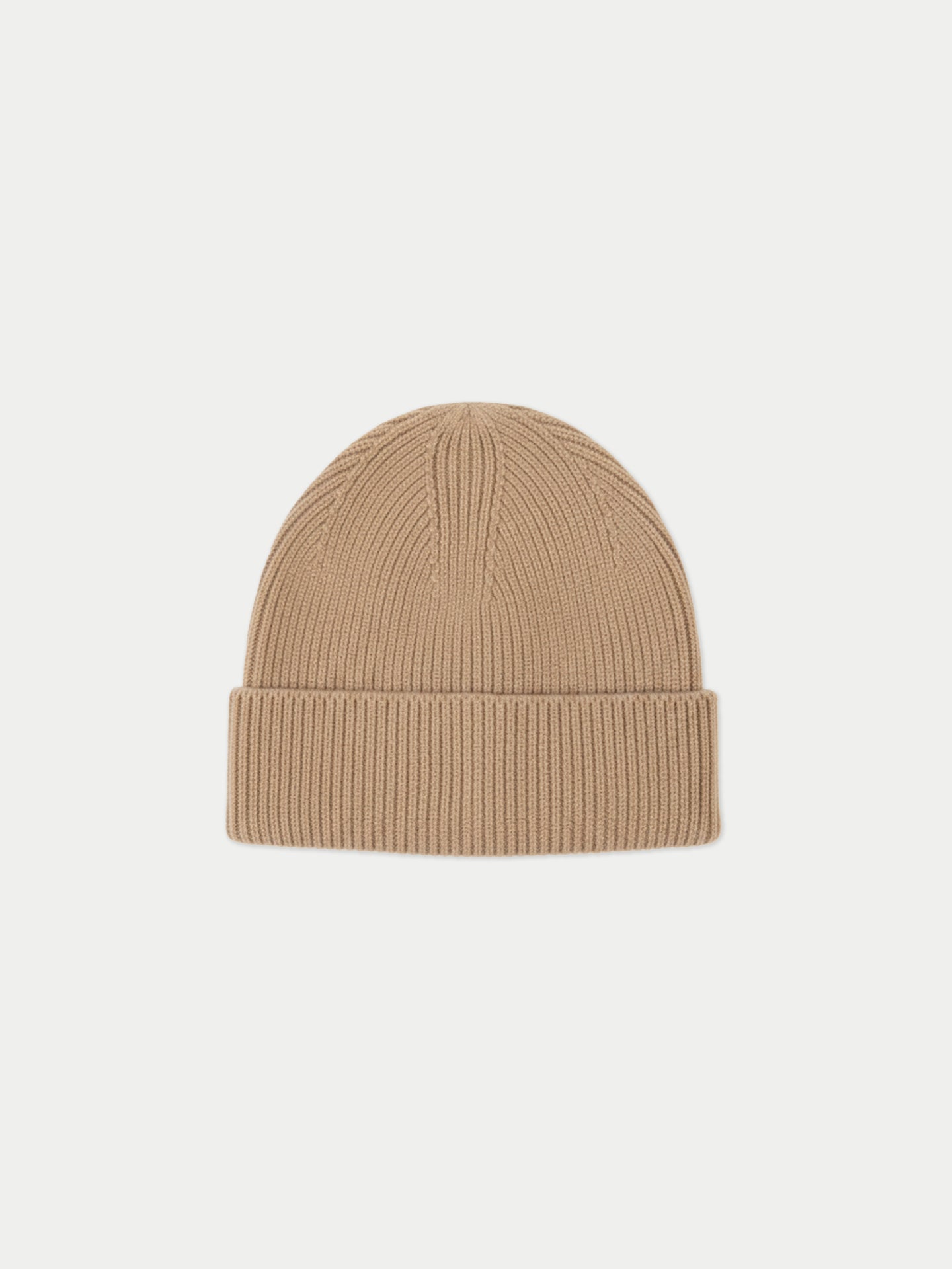Ribbed Chunky Beanie Taupe - Gobi Cashmere