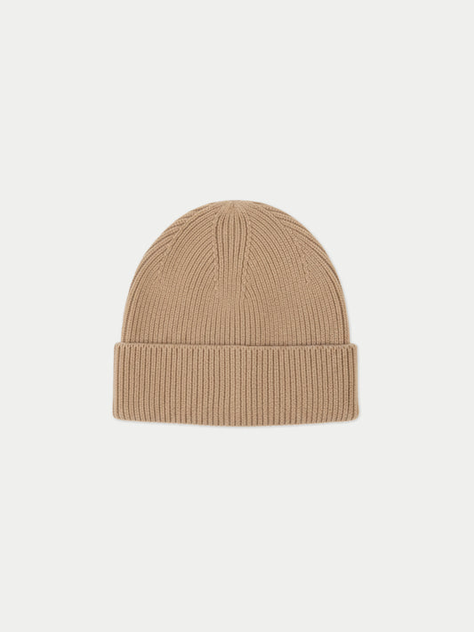 Ribbed Chunky Beanie Taupe - Gobi Cashmere