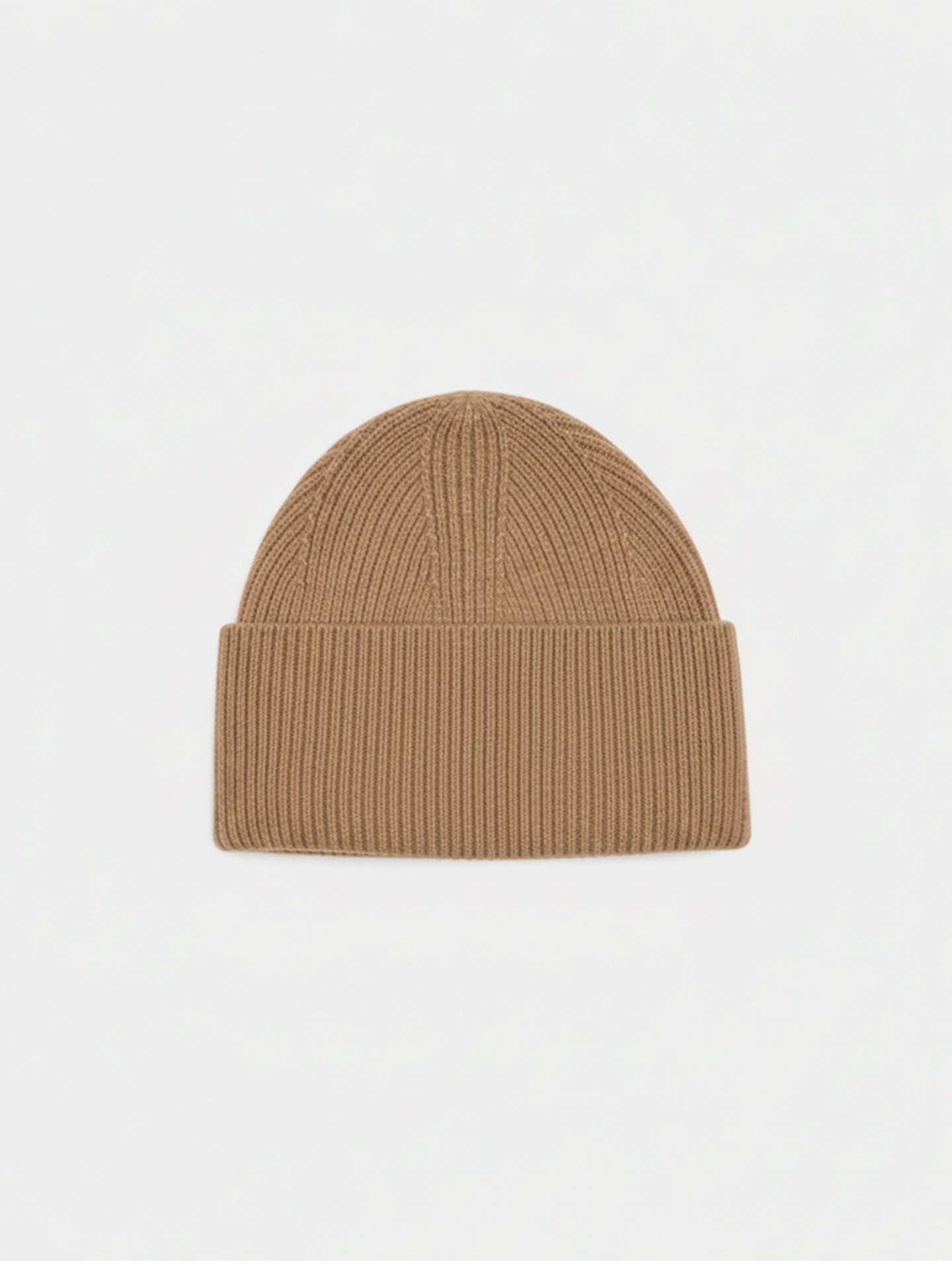 Ribbed Chunky Beanie Taupe - Gobi Cashmere