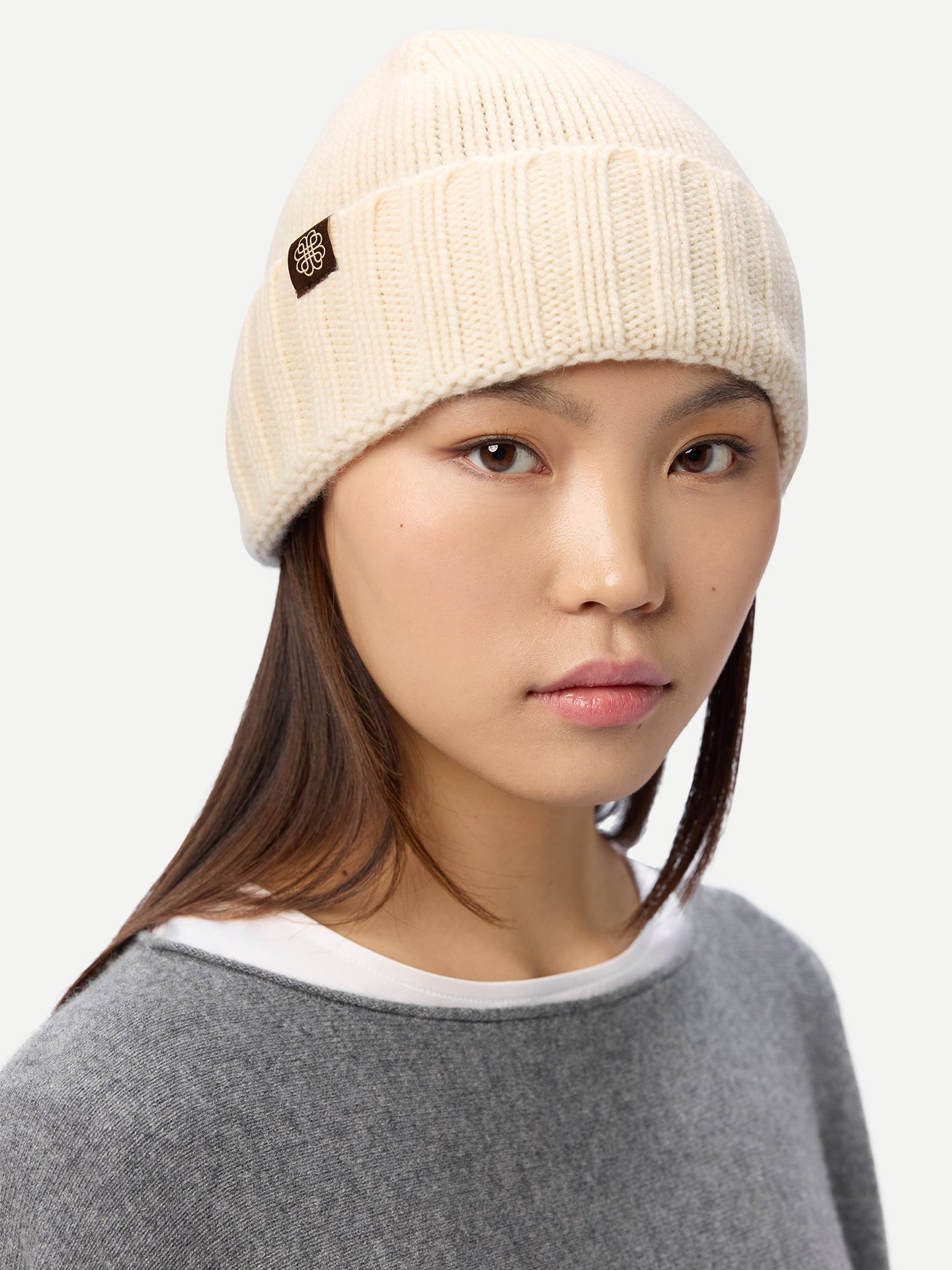 Unisex Beanie Off White - Gobi Cashmere