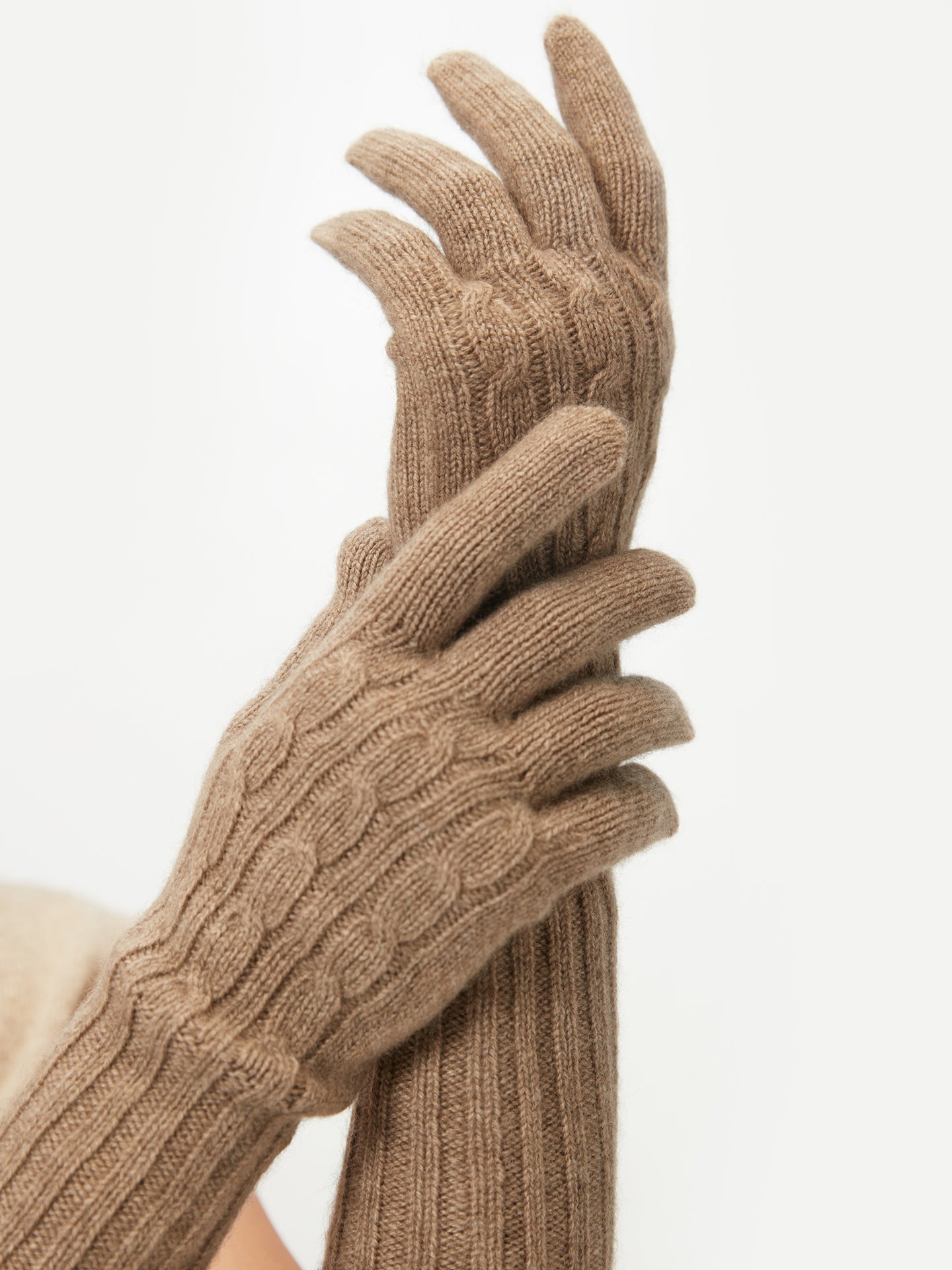 Women's Organic Cashmere Gloves Taupe - Gobi Cashmere