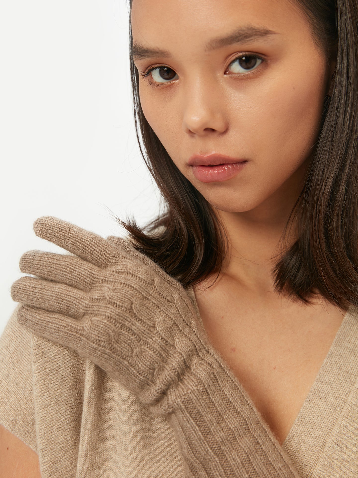 Women's Organic Cashmere Gloves Taupe - Gobi Cashmere