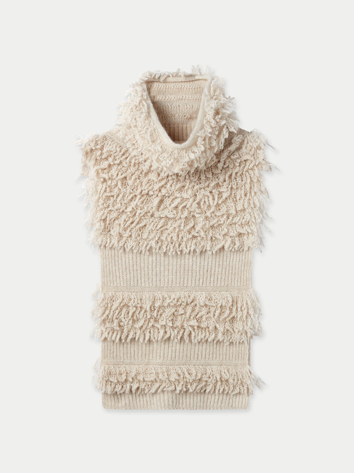 Women's Organic Cashmere Loop-Stitch Gilet Warm Grey - Gobi Cashmere