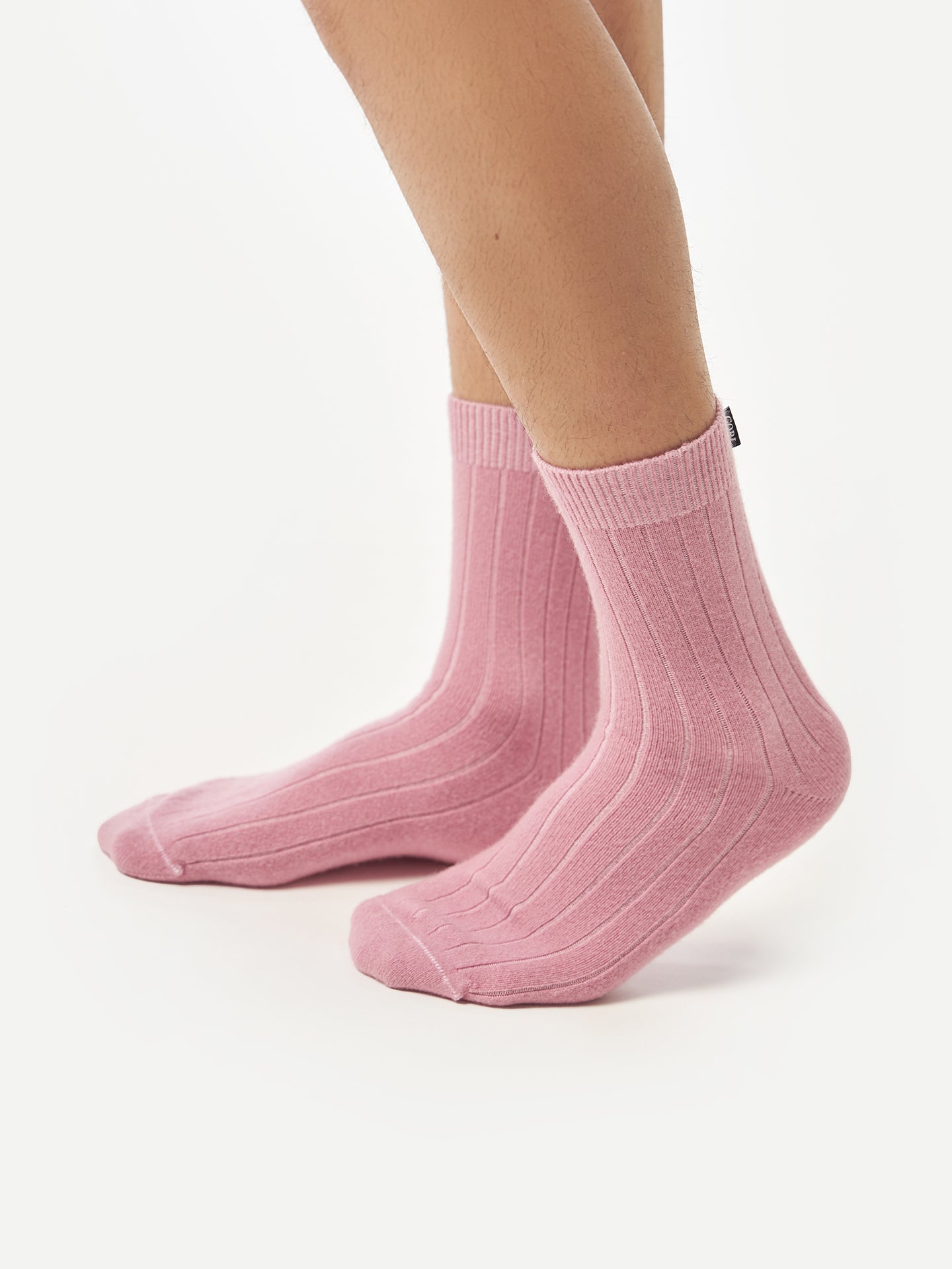 Unisex Cashmere Trim Knit Bed Socks Orchid Smoke - Gobi Cashmere