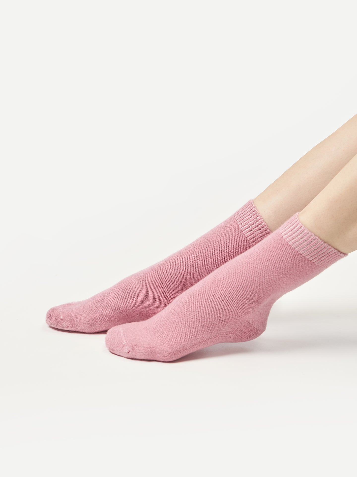 Unisex Cashmere Rib Knit Bed Socks Orchid Smoke - Gobi Cashmere