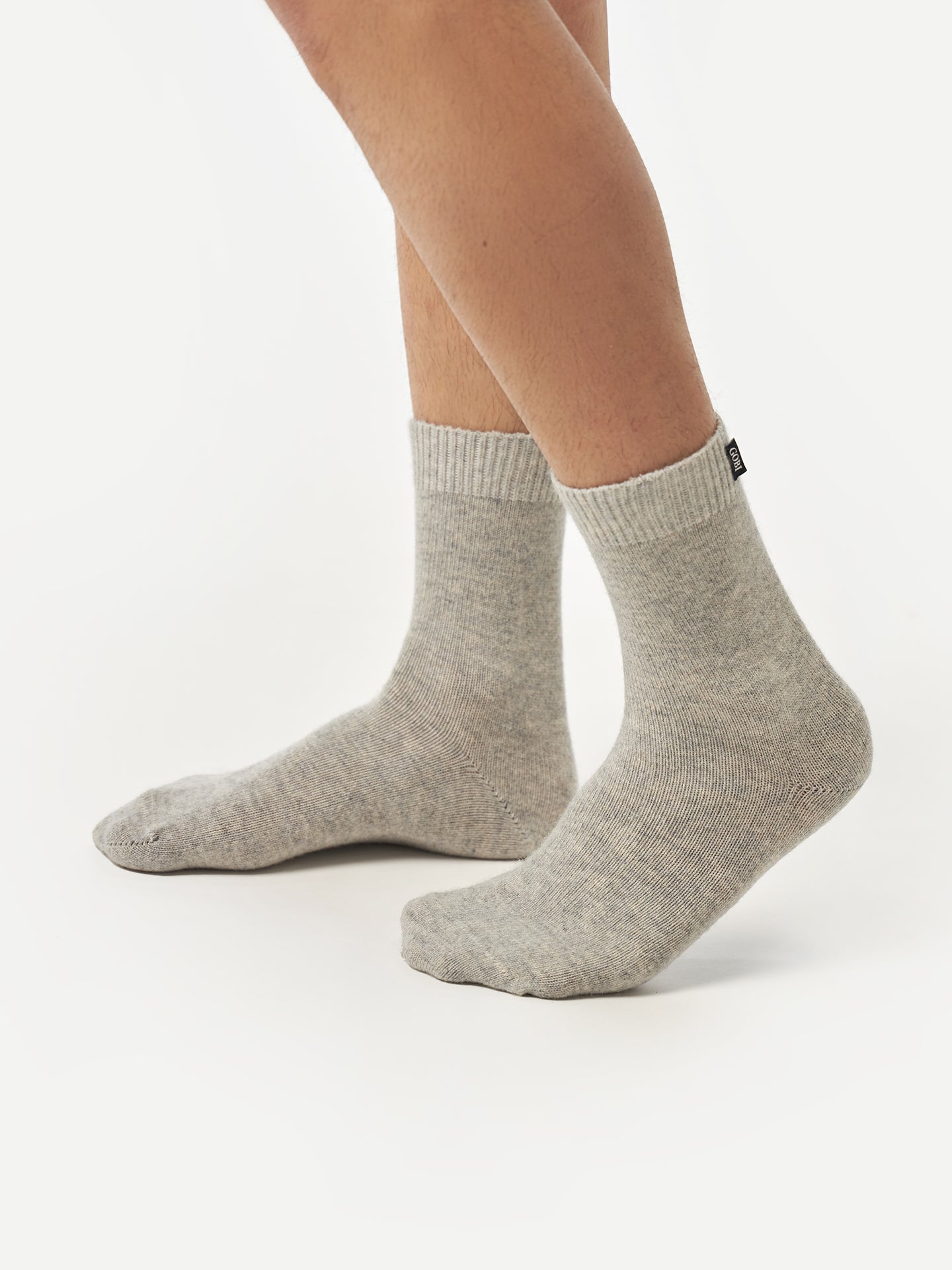 Unisex Cashmere Rib Knit Bed Socks Dawn Blue - Gobi Cashmere