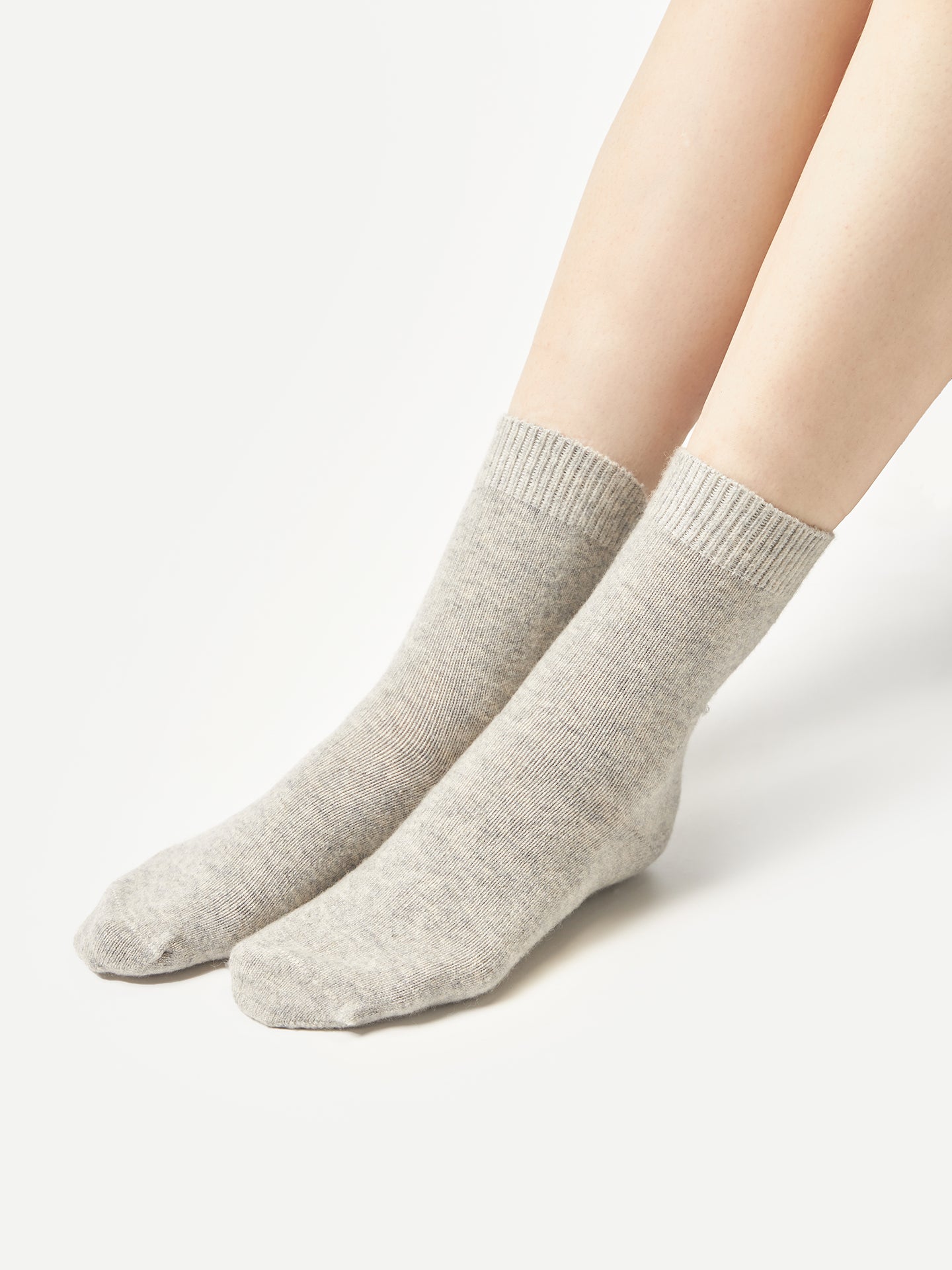 Unisex Cashmere Rib Knit Bed Socks Dawn Blue - Gobi Cashmere