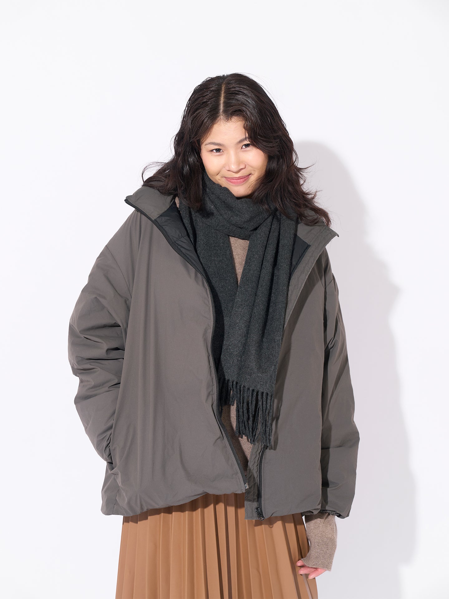 Cashmere Fringed Scarf Charcoal - Gobi Cashmere