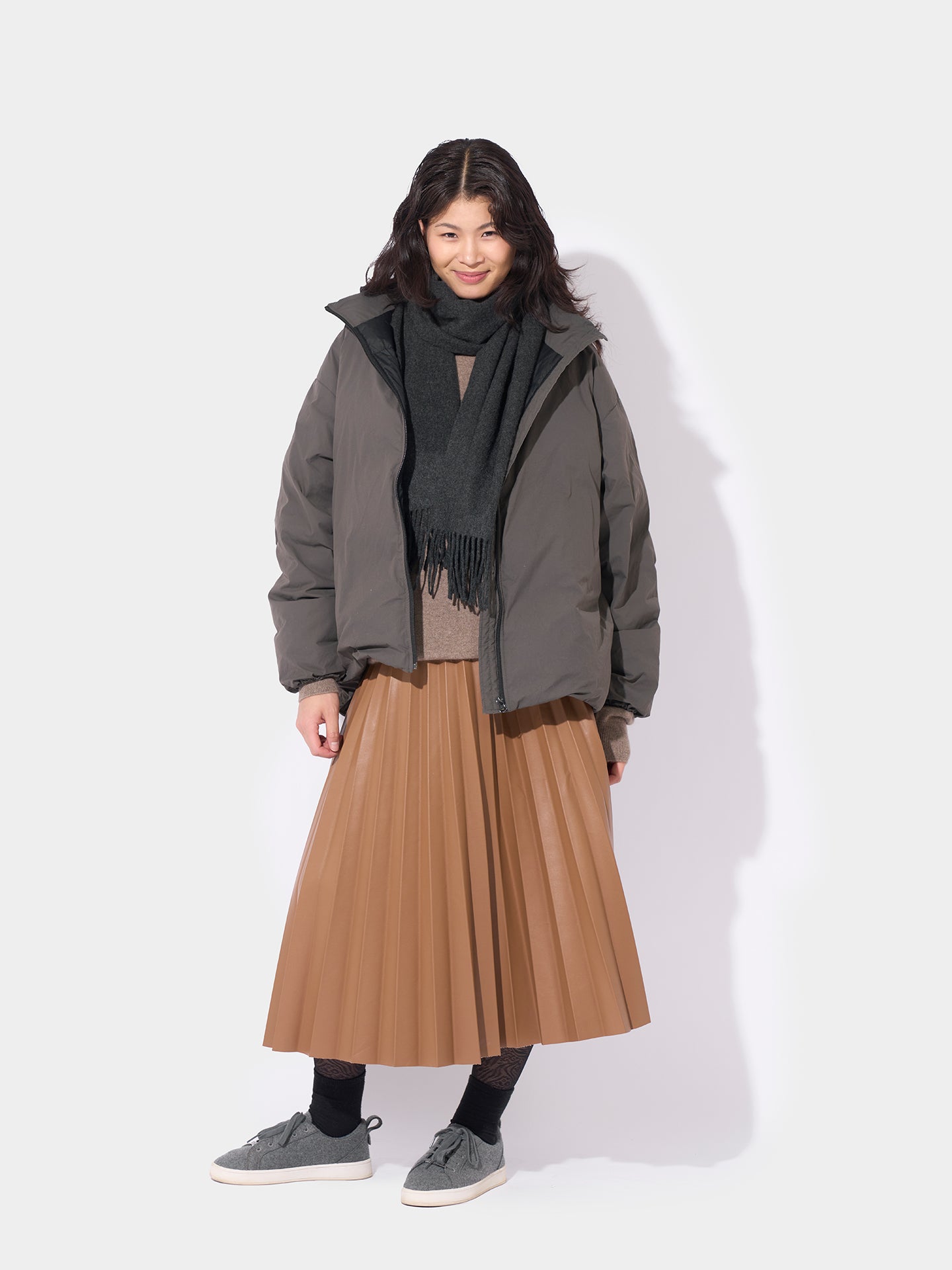 Cashmere Fringed Scarf Charcoal - Gobi Cashmere