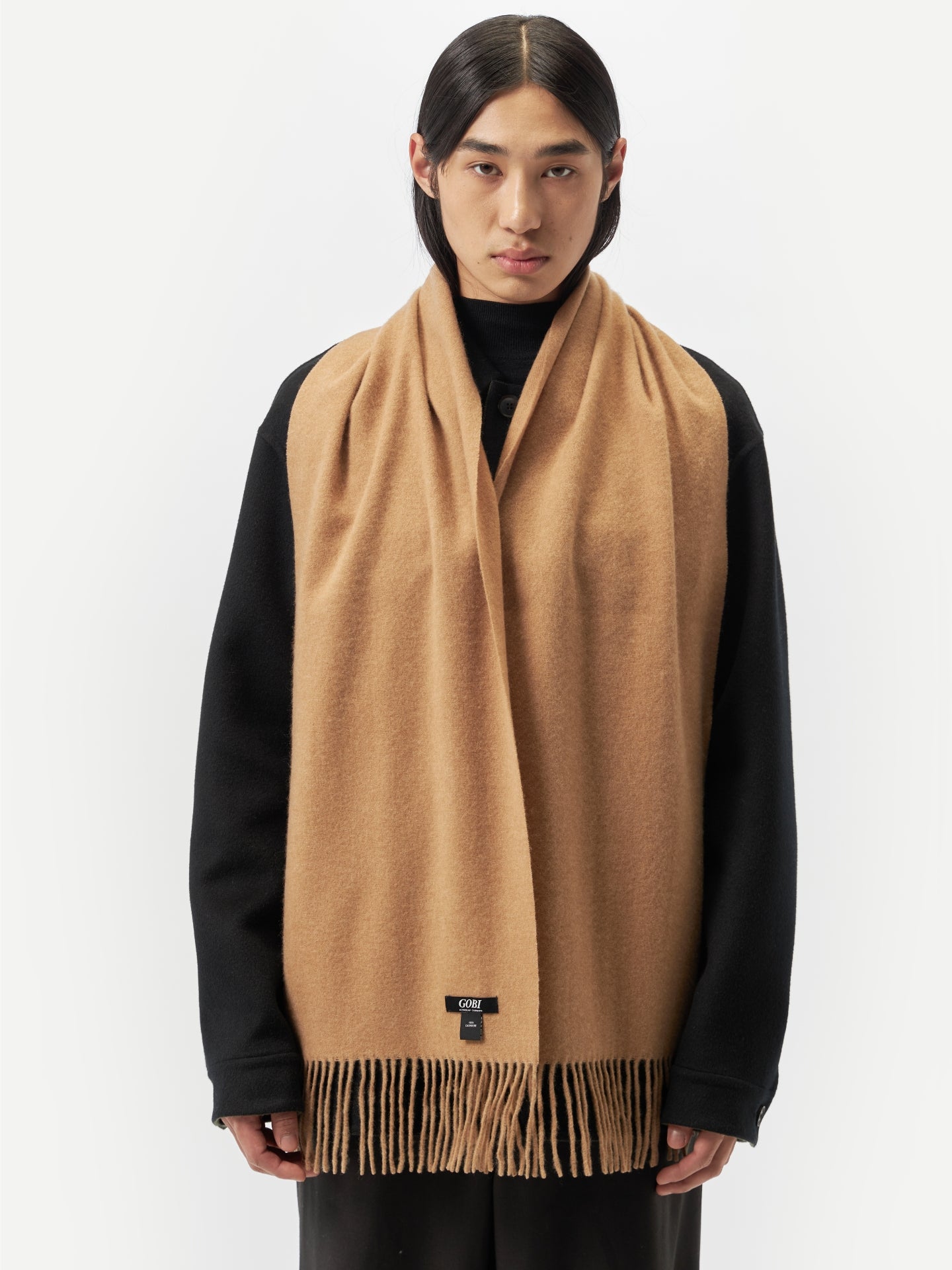 Unisex Cashmere Fringed Scarf Sheepskin - Gobi Cashmere