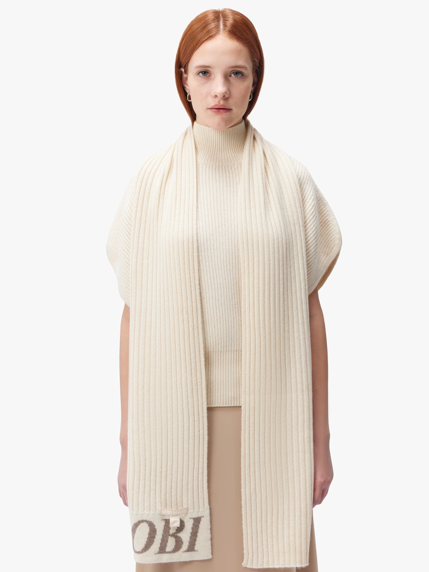 Unisex Responsible Cashmere Scarf Off White - Gobi Cashmere