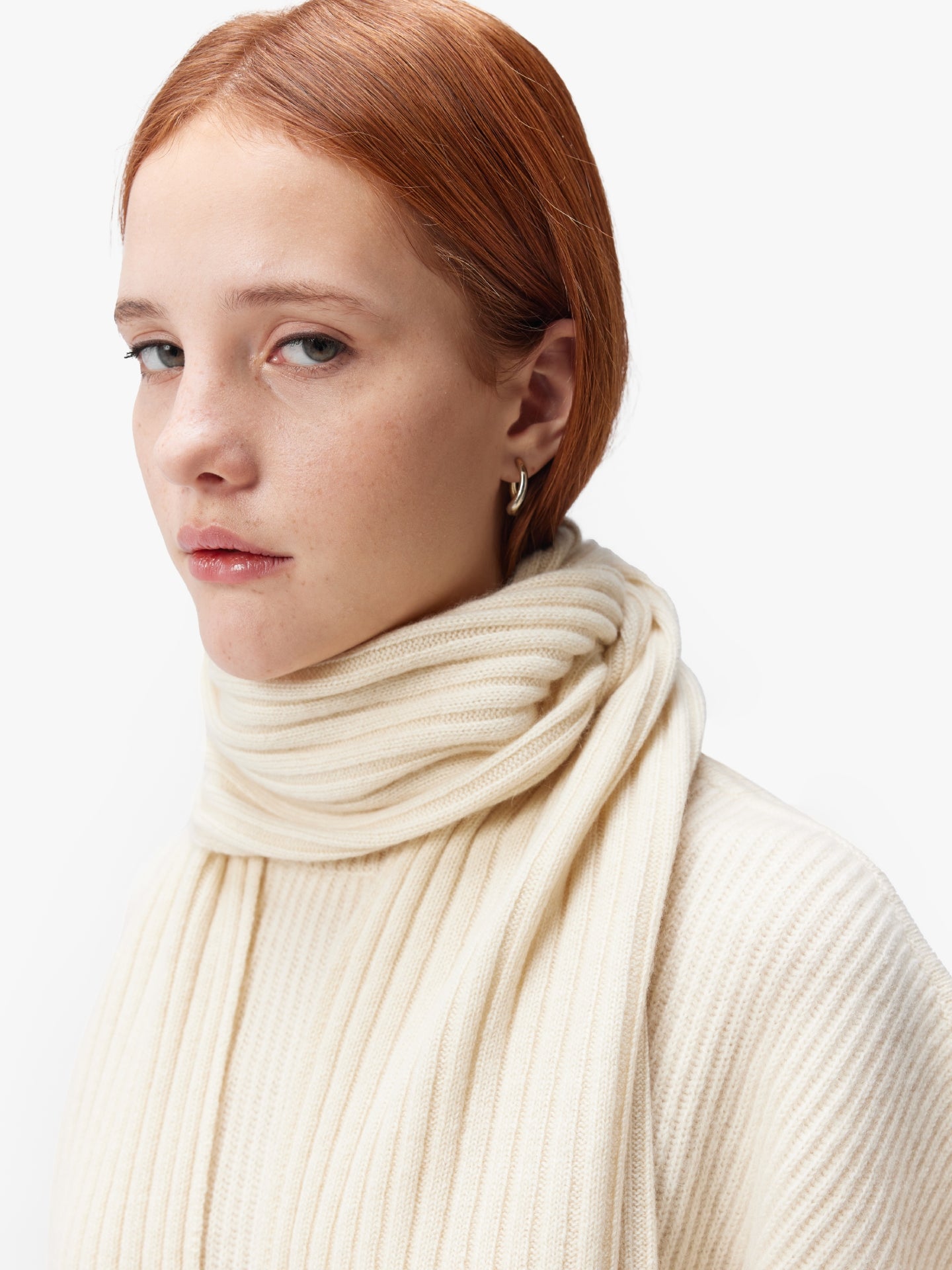 Unisex Responsible Cashmere Scarf Off White - Gobi Cashmere